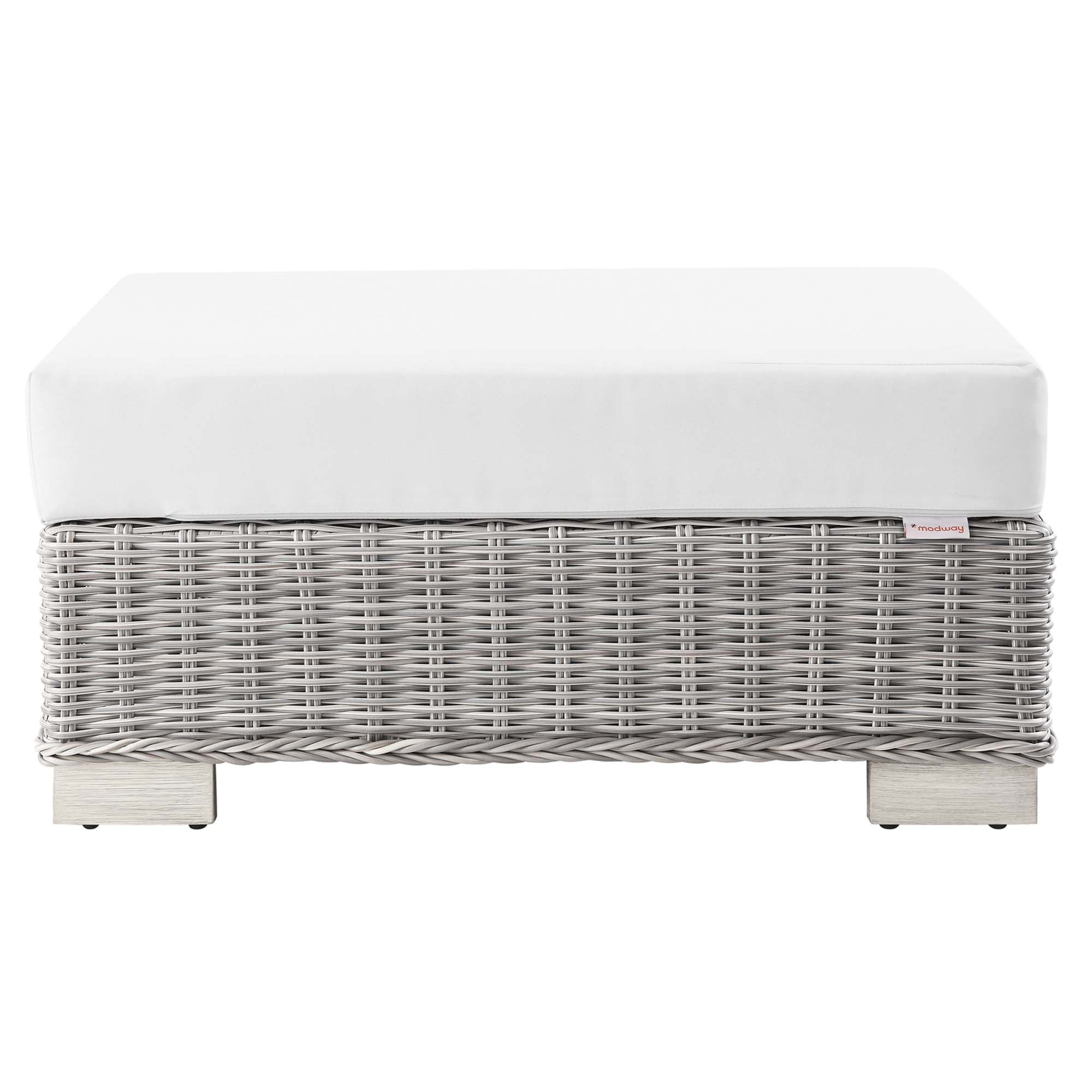 Modway Conway Outdoor Patio Wicker Rattan Ottoman