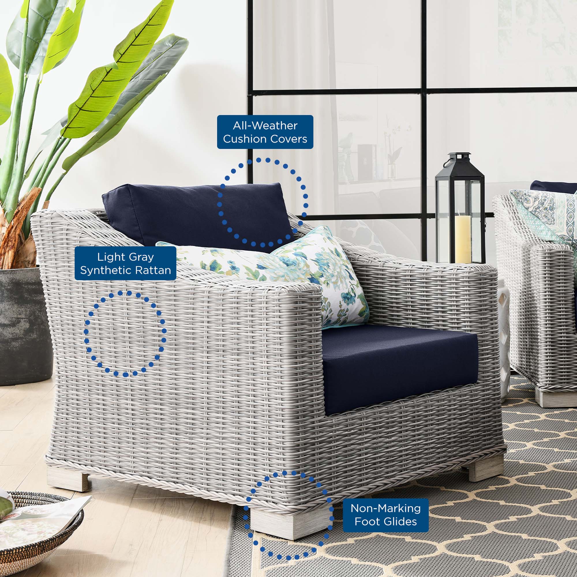 Modway Conway Outdoor Patio Wicker Rattan Armchair