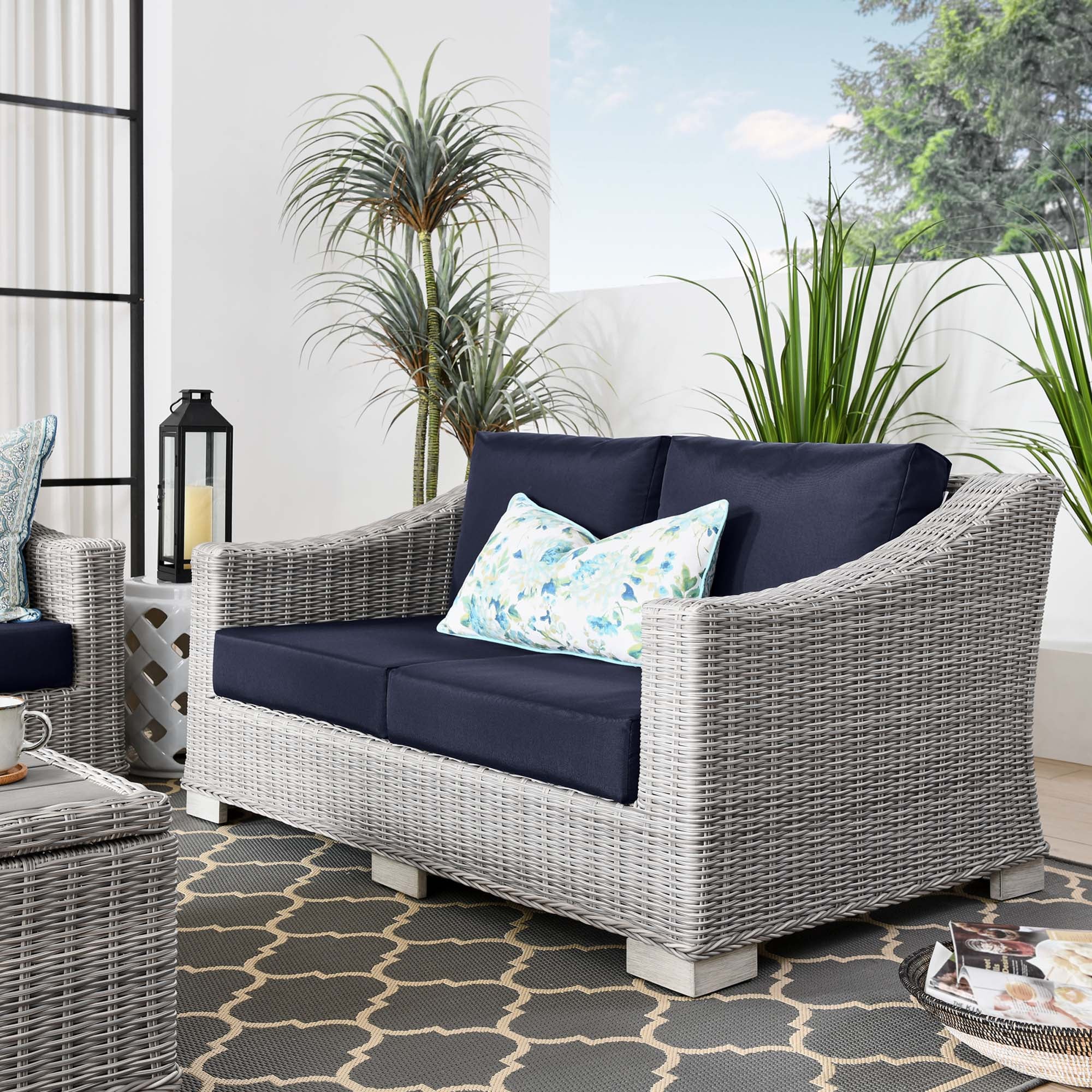 Modway Conway Outdoor Patio Wicker Rattan Loveseat