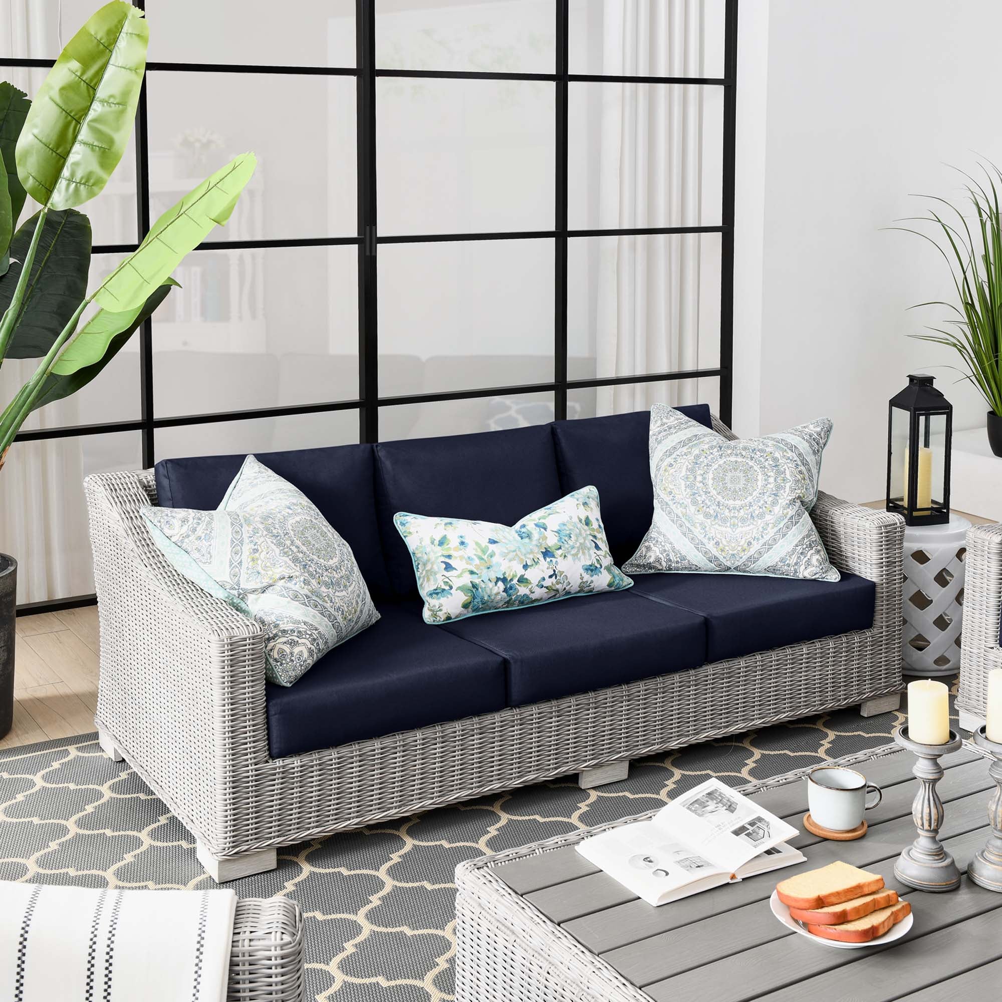 Modway Conway Outdoor Patio Wicker Rattan Sofa