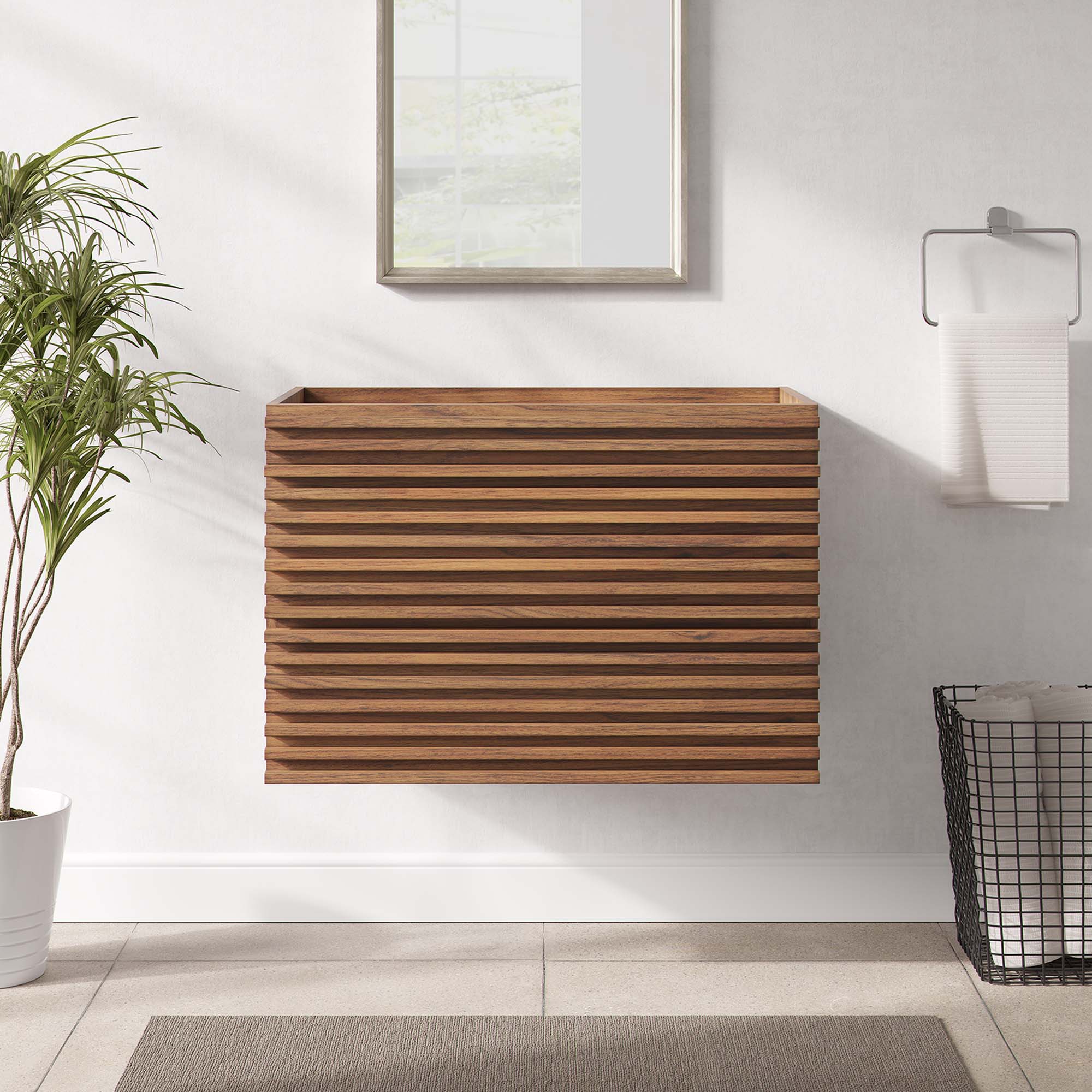Modway Render 30" Wall-Mount Bathroom Vanity Cabinet (Sink Basin Not Included)
