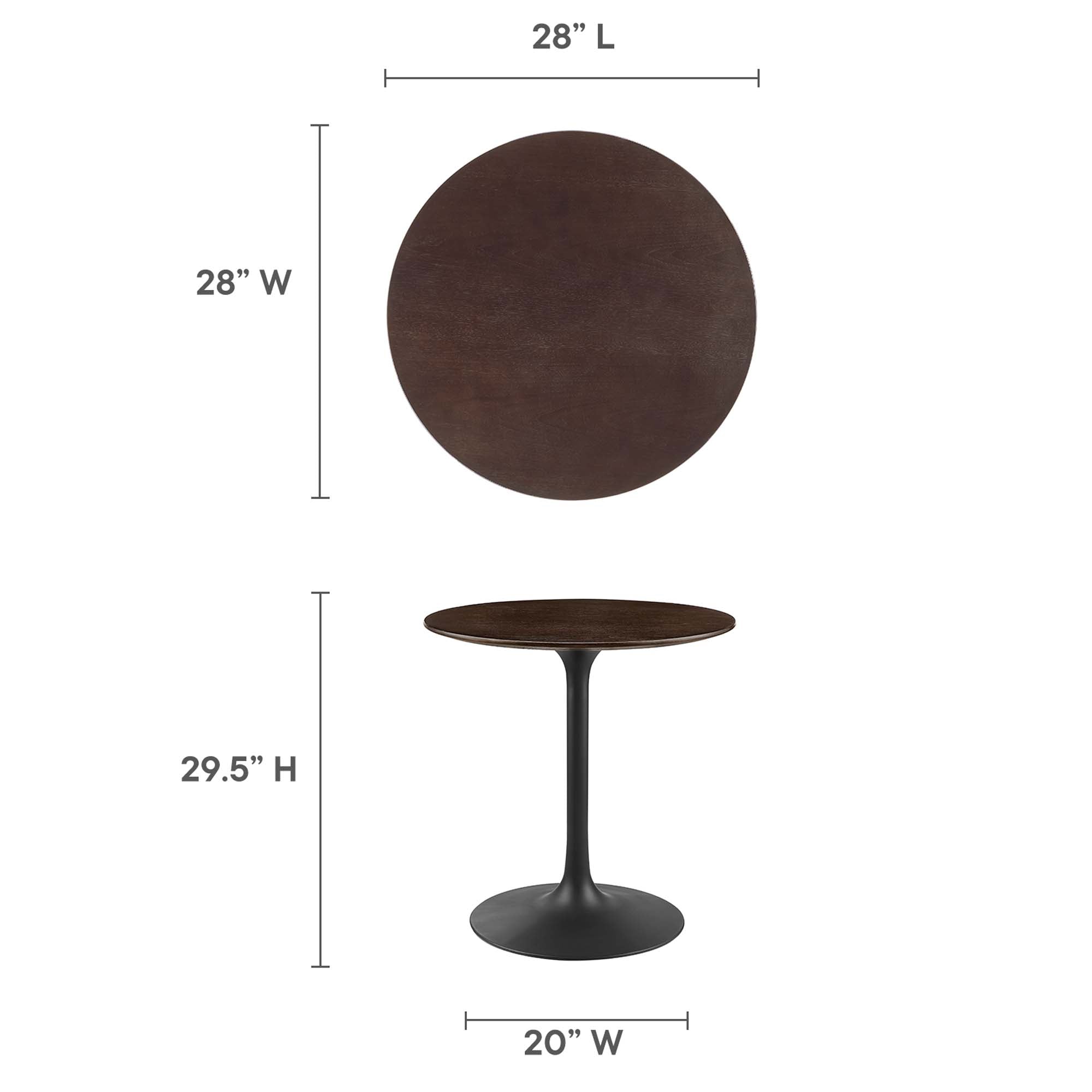 Modway Lippa 28" Round Wood Dining Table