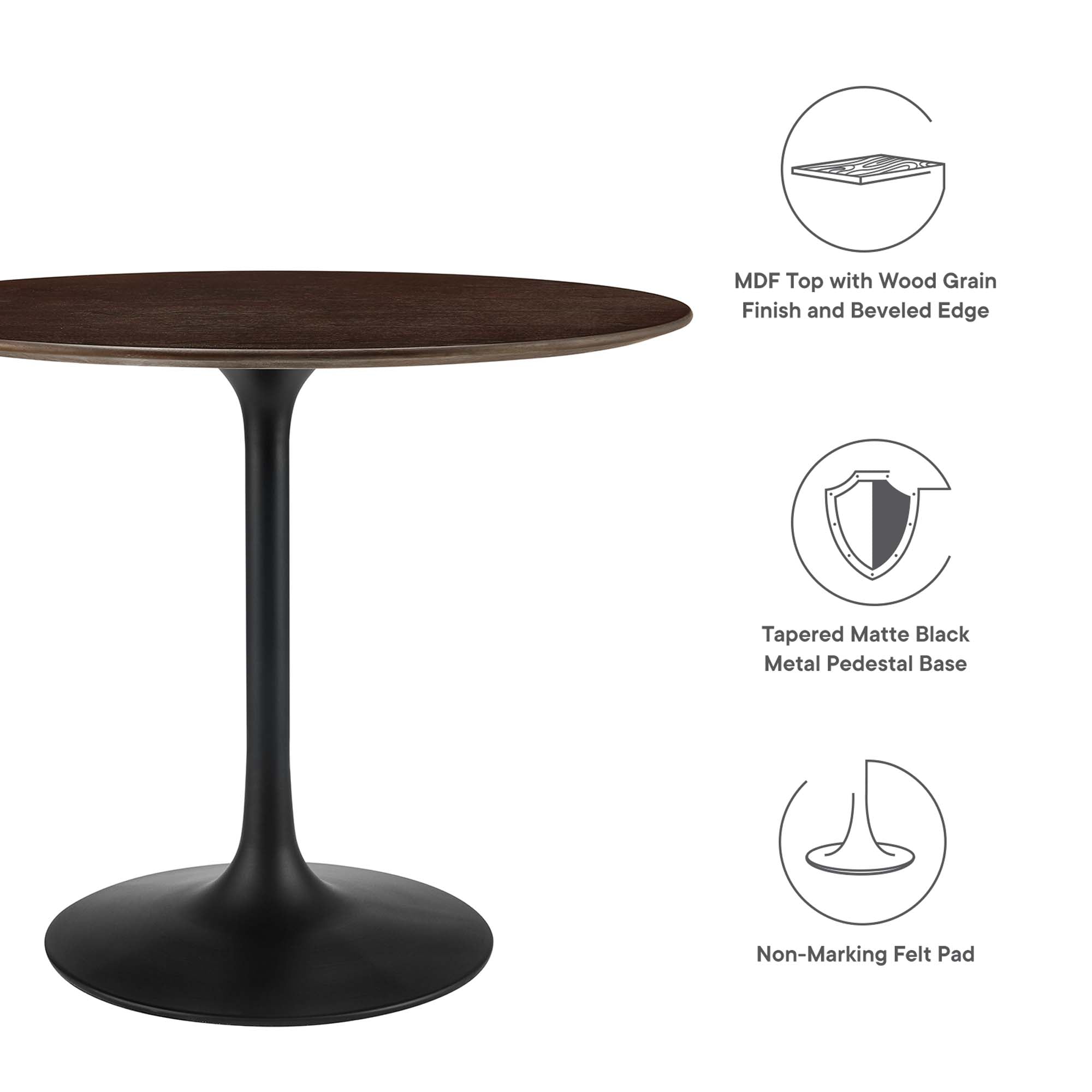 Modway Lippa 36" Round Wood Dining Table