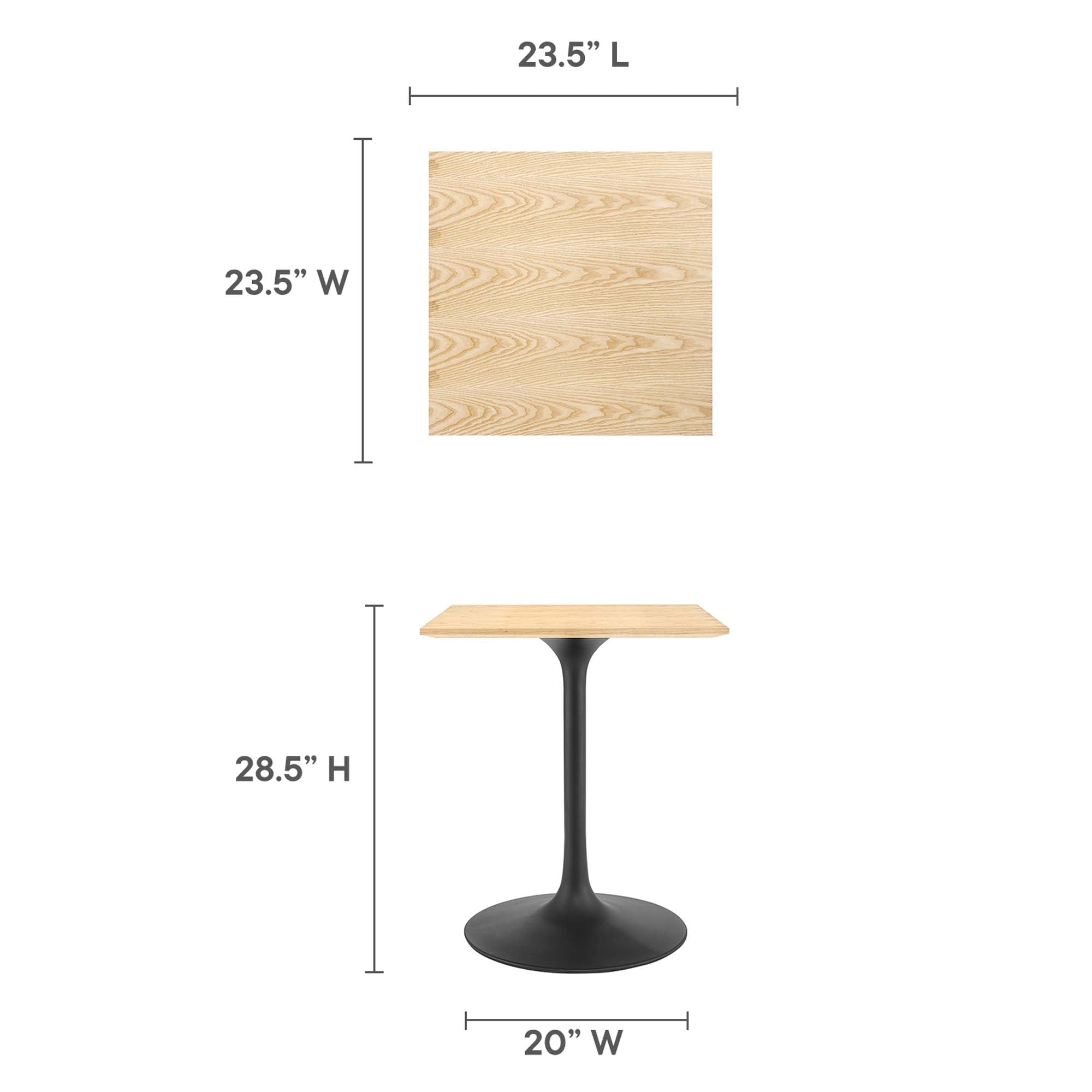 Modway Lippa 24" Square Wood Dining Table