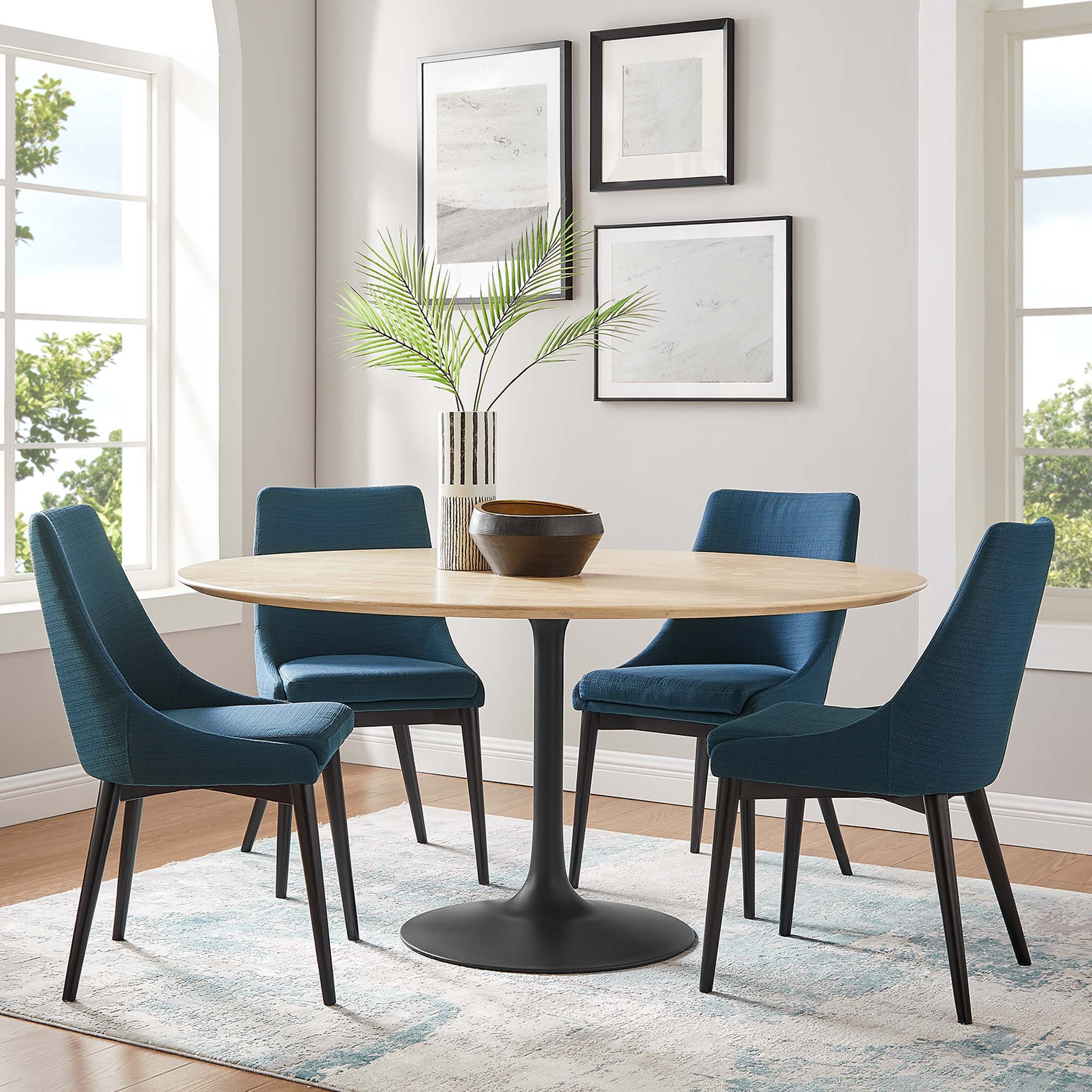 Modway Lippa 60" Round Wood Dining Table