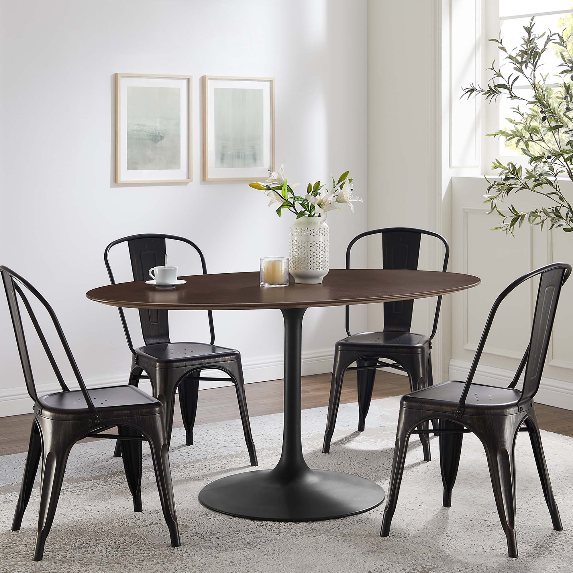 Modway Lippa 60" Oval Wood Dining Table