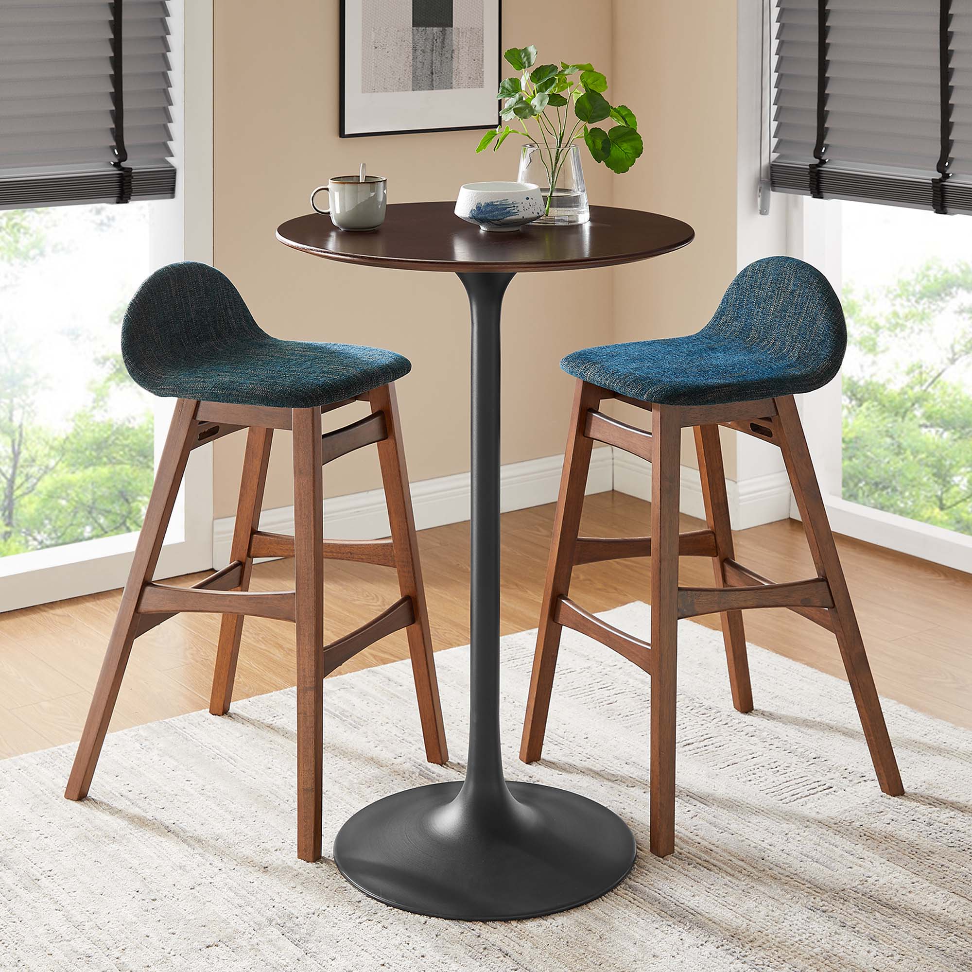 Modway Lippa 28" Round Wood Bar Table