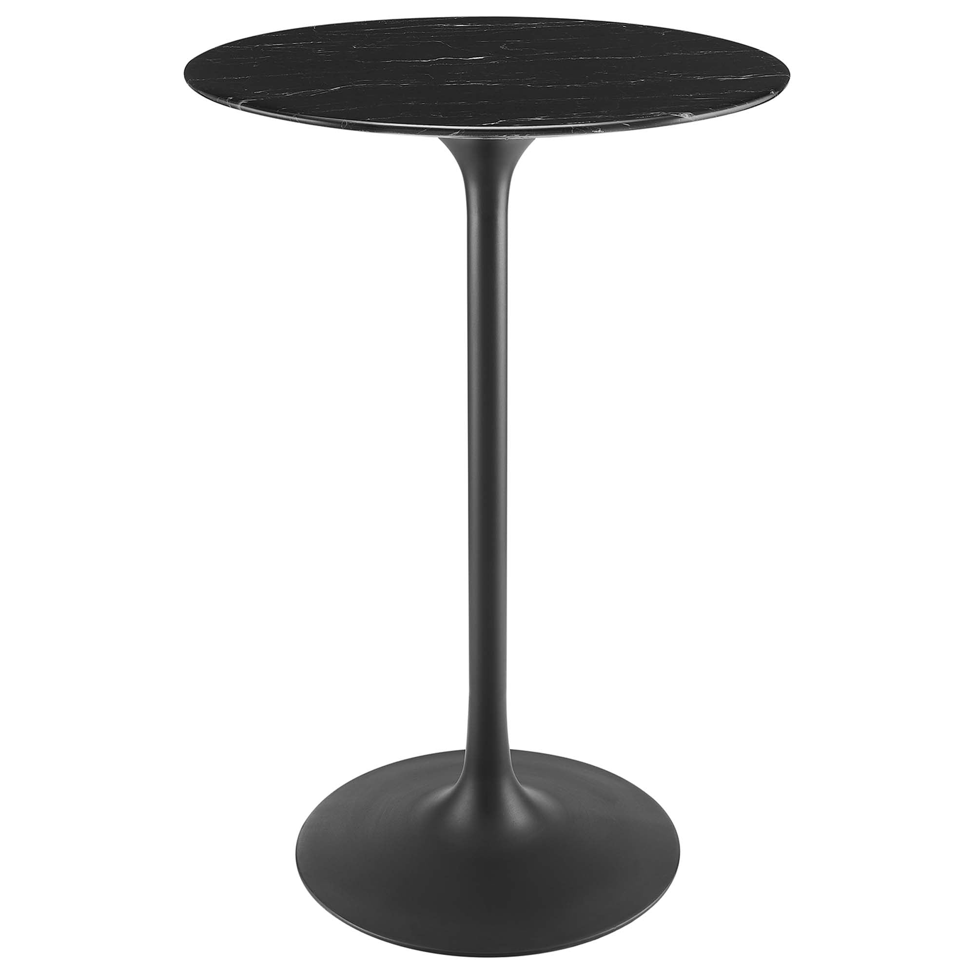 Modway Lippa 28" Round Faux Marble Bar Table