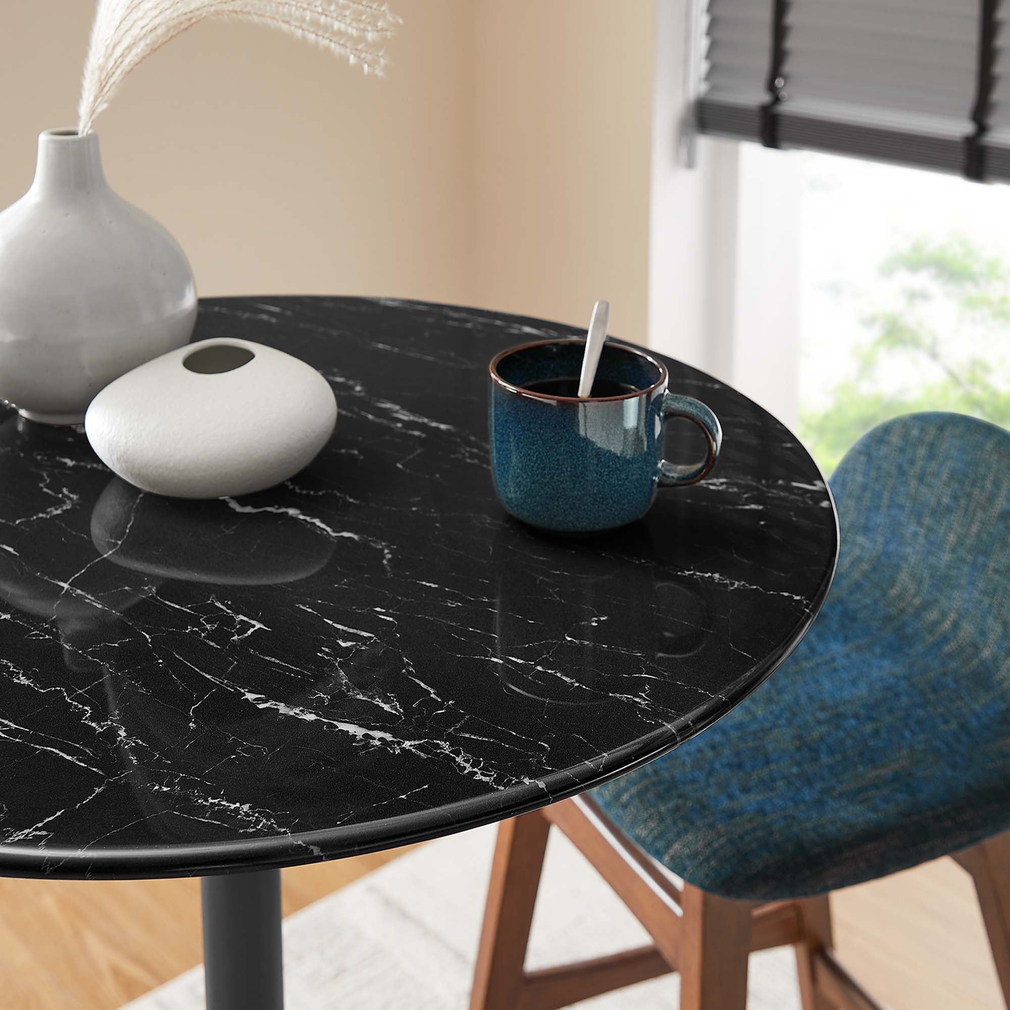 Modway Lippa 28" Round Faux Marble Bar Table