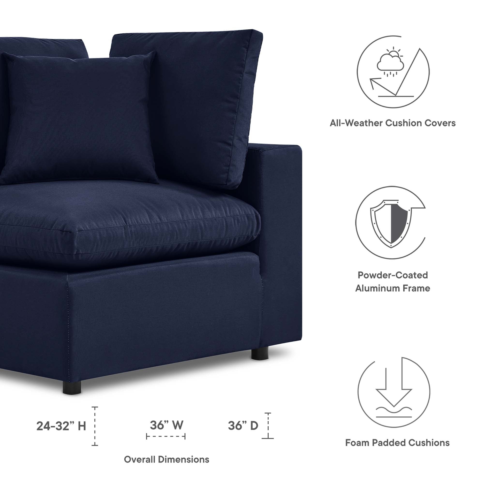 Modway Commix Overstuffed Outdoor Patio Corner Chair