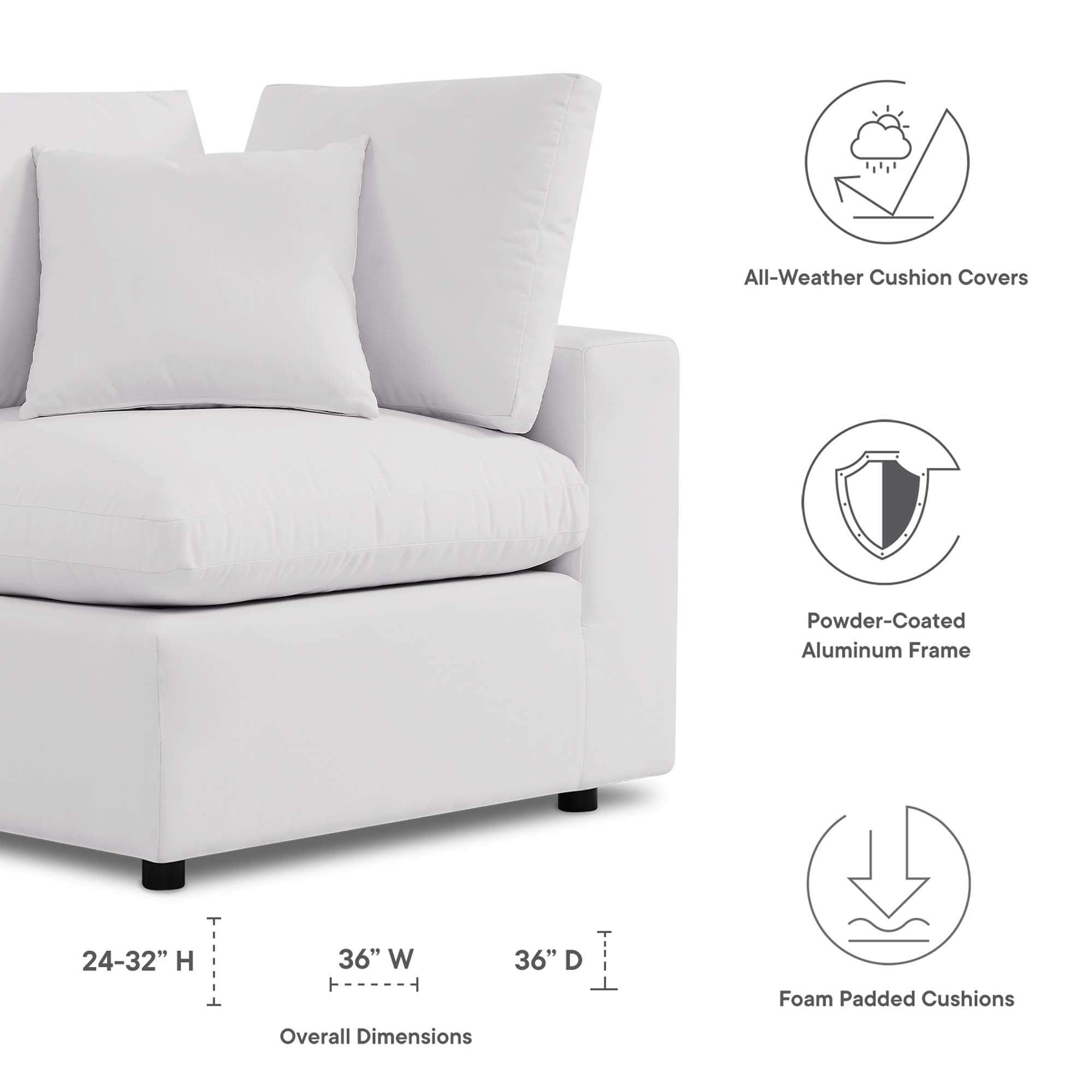 Modway Commix Overstuffed Outdoor Patio Corner Chair