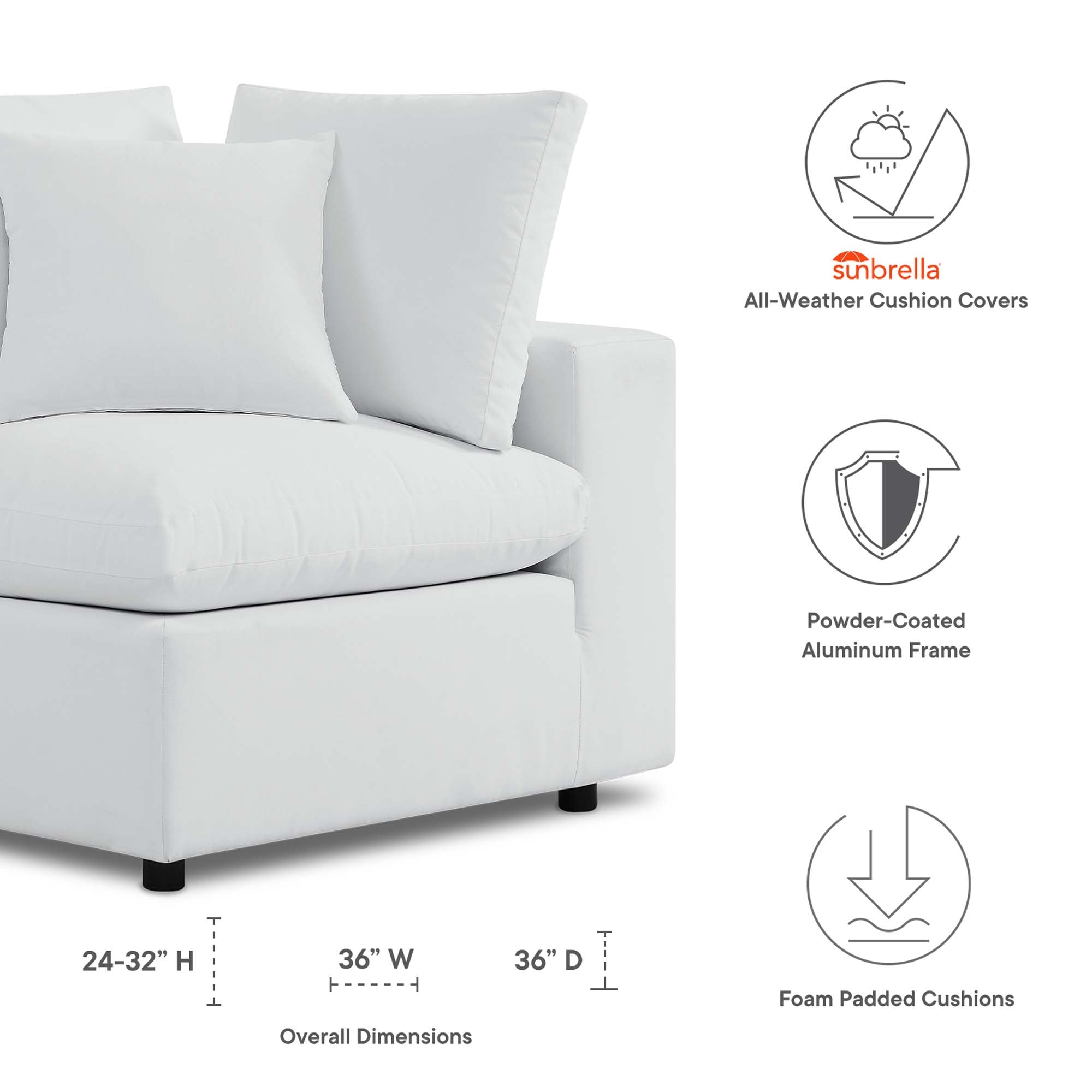 Modway Commix Sunbrella® Outdoor Patio Corner Chair