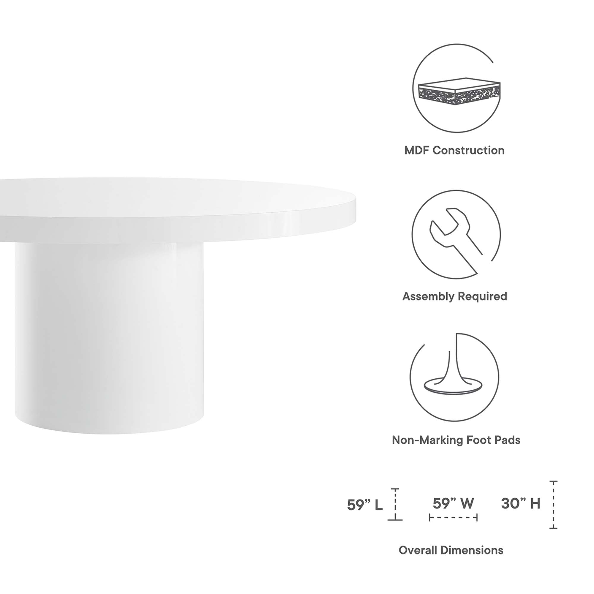 Modway Gratify 60" Round Dining Table
