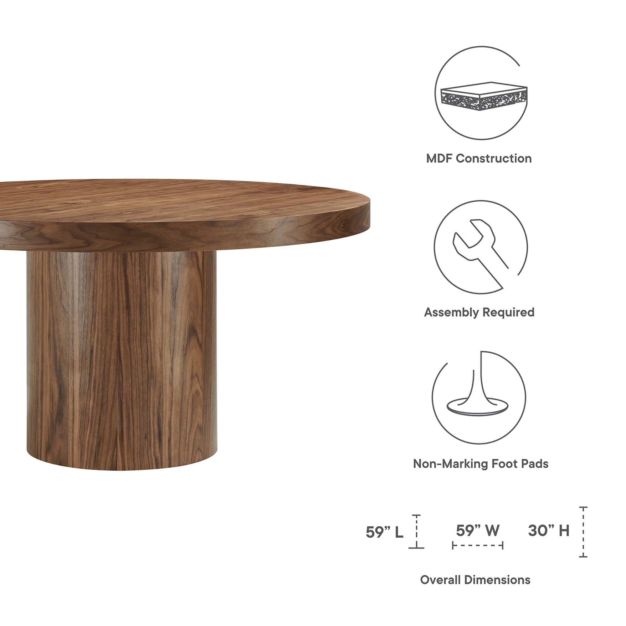 Modway Gratify 60" Round Dining Table