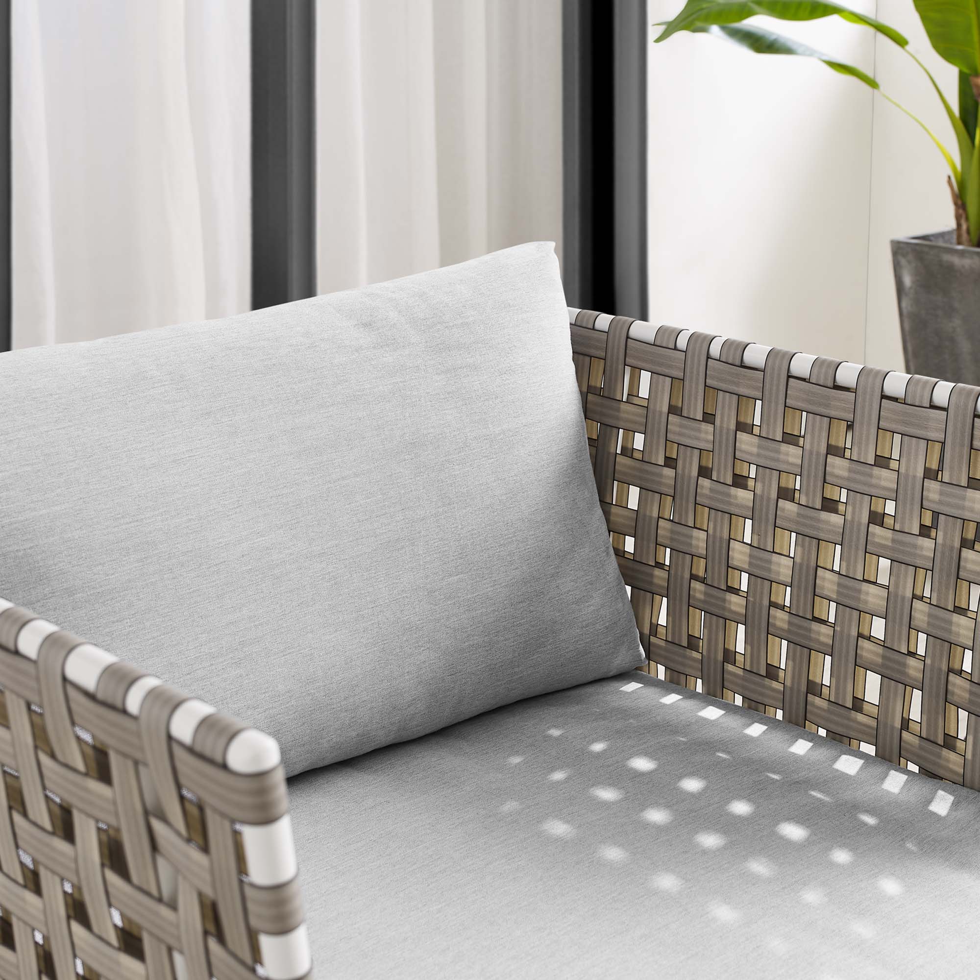 Modway Harmony Sunbrella® Basket Weave Outdoor Patio Aluminum Armchair