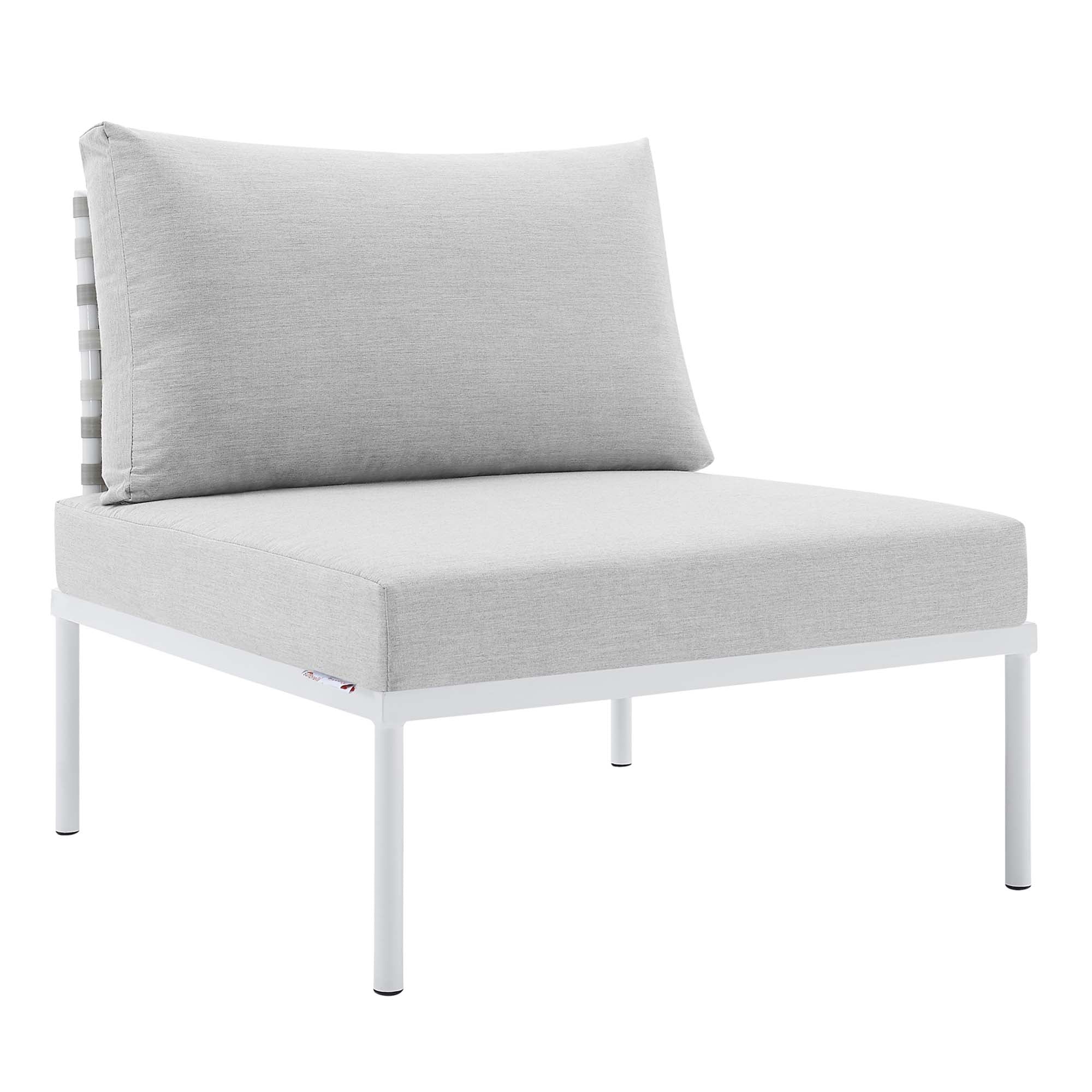 Modway Harmony Sunbrella® Basket Weave Outdoor Patio Aluminum Armless Chair