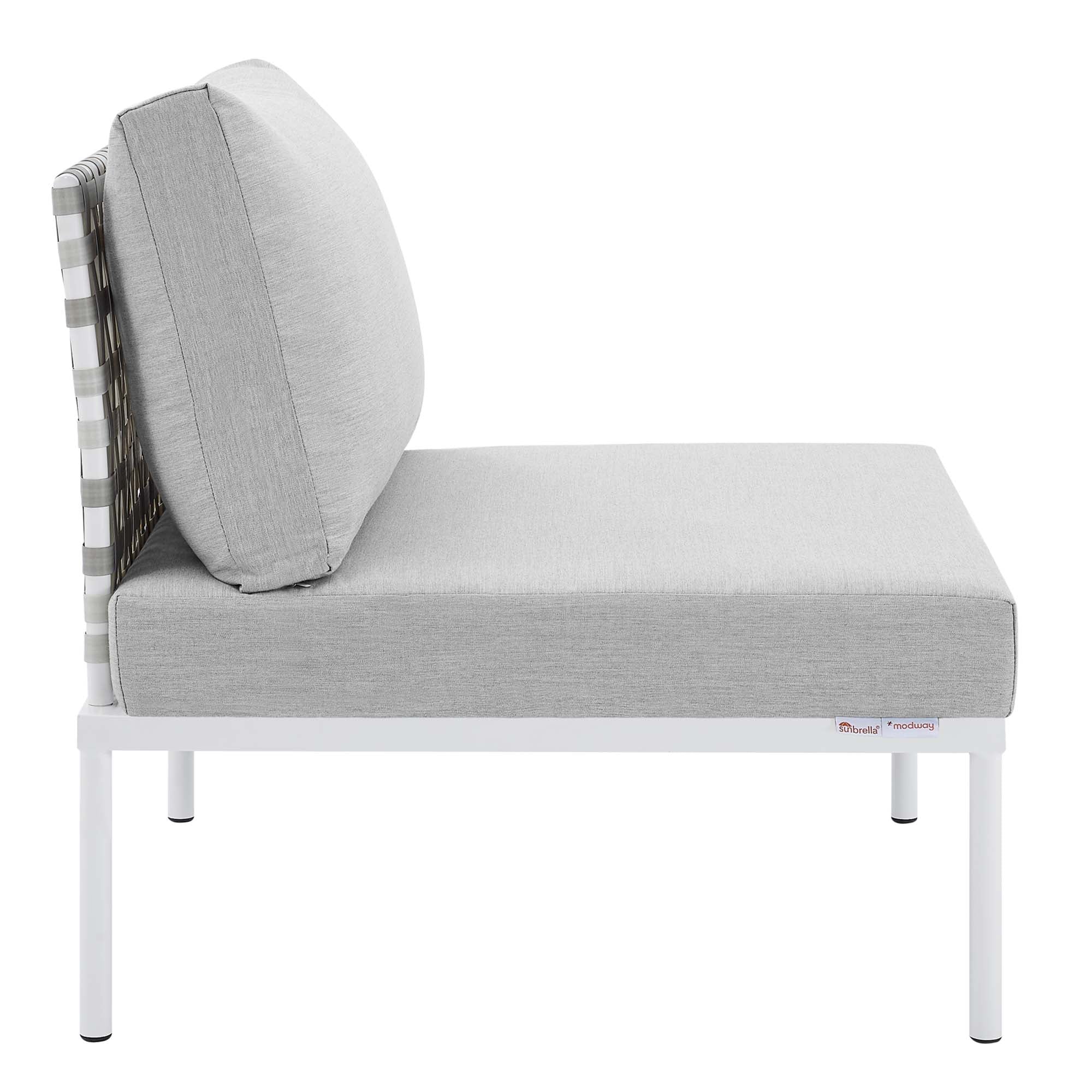 Modway Harmony Sunbrella® Basket Weave Outdoor Patio Aluminum Armless Chair