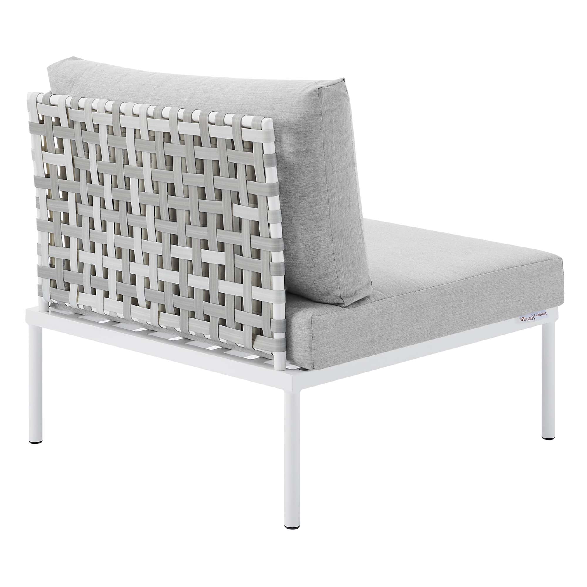 Modway Harmony Sunbrella® Basket Weave Outdoor Patio Aluminum Armless Chair