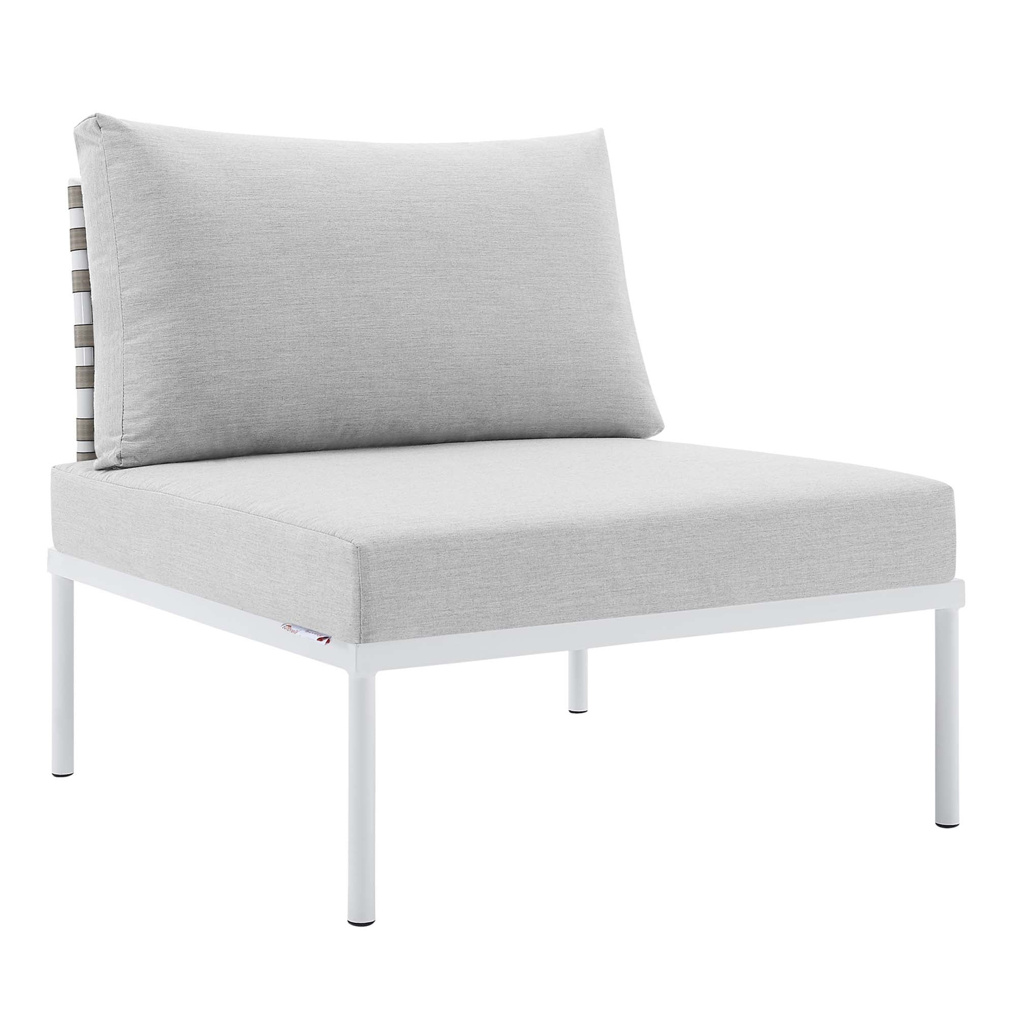 Modway Harmony Sunbrella® Basket Weave Outdoor Patio Aluminum Armless Chair