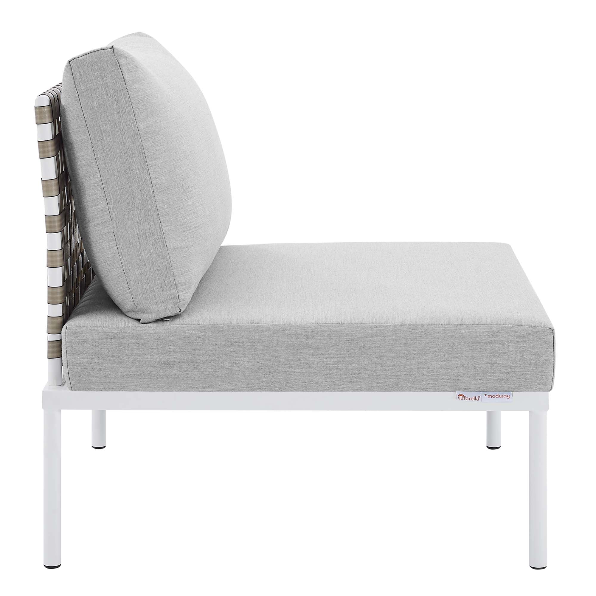 Modway Harmony Sunbrella® Basket Weave Outdoor Patio Aluminum Armless Chair