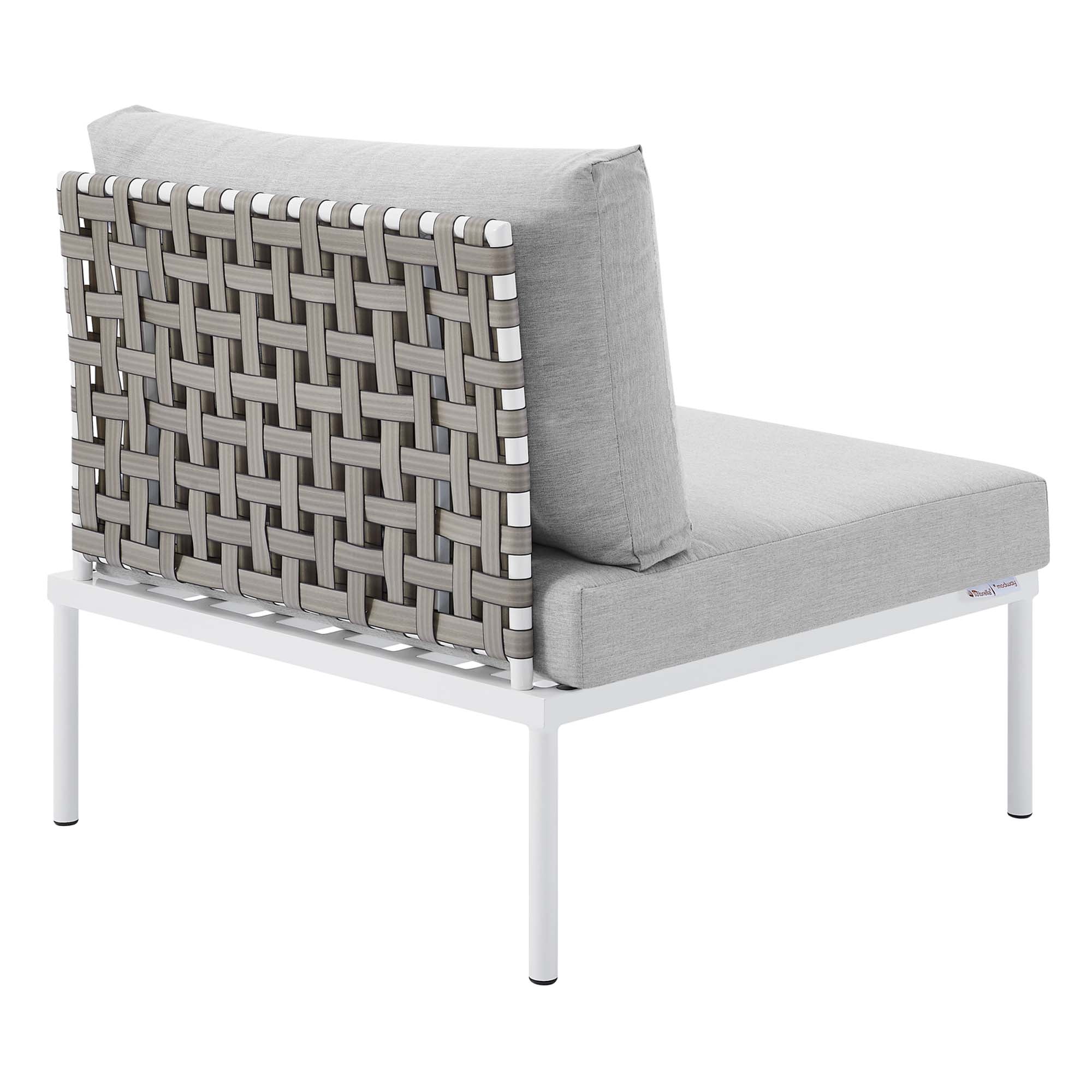 Modway Harmony Sunbrella® Basket Weave Outdoor Patio Aluminum Armless Chair