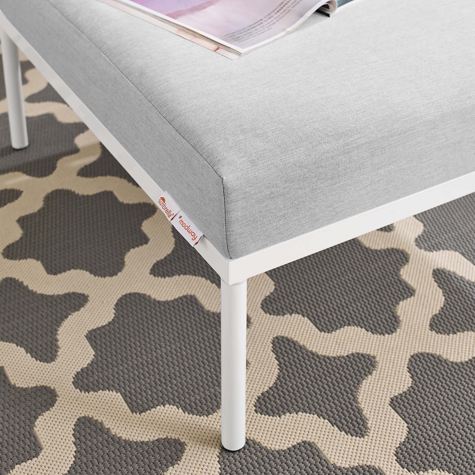 Modway Harmony Sunbrella® Outdoor Patio Aluminum Ottoman