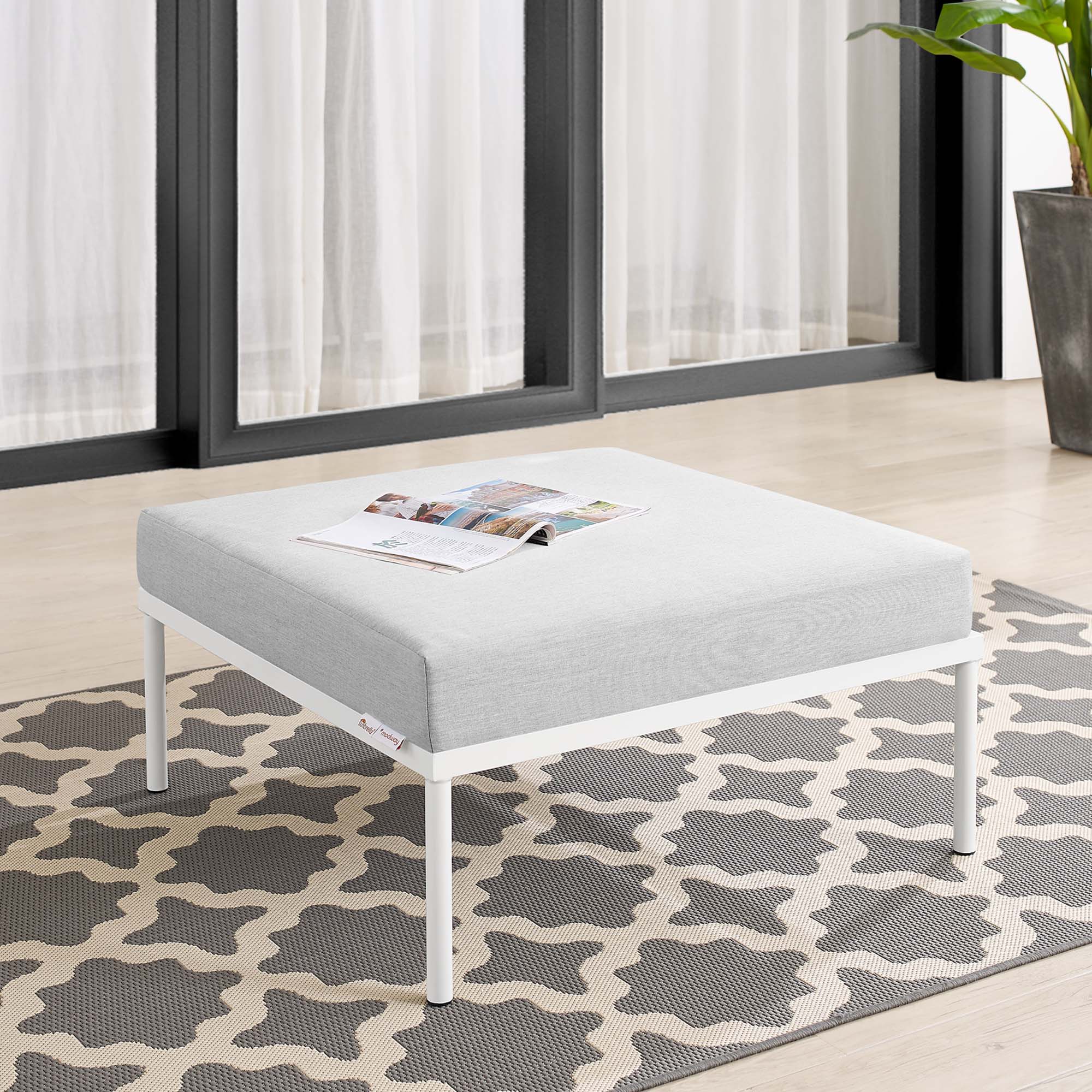 Modway Harmony Sunbrella® Outdoor Patio Aluminum Ottoman