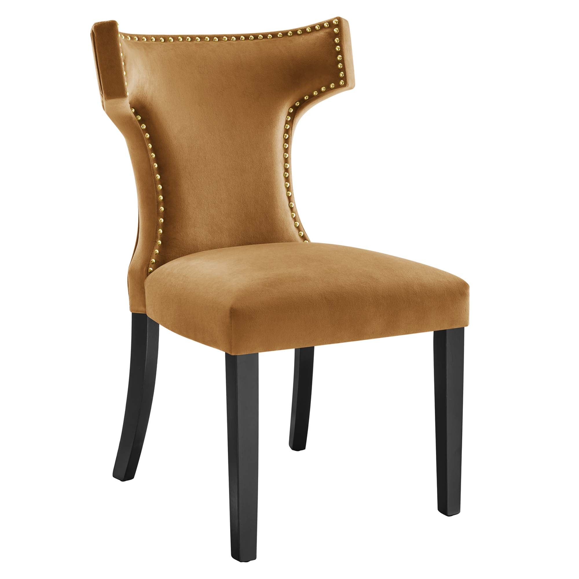 Modway Curve Performance Velvet Dining Chairs Set of 2