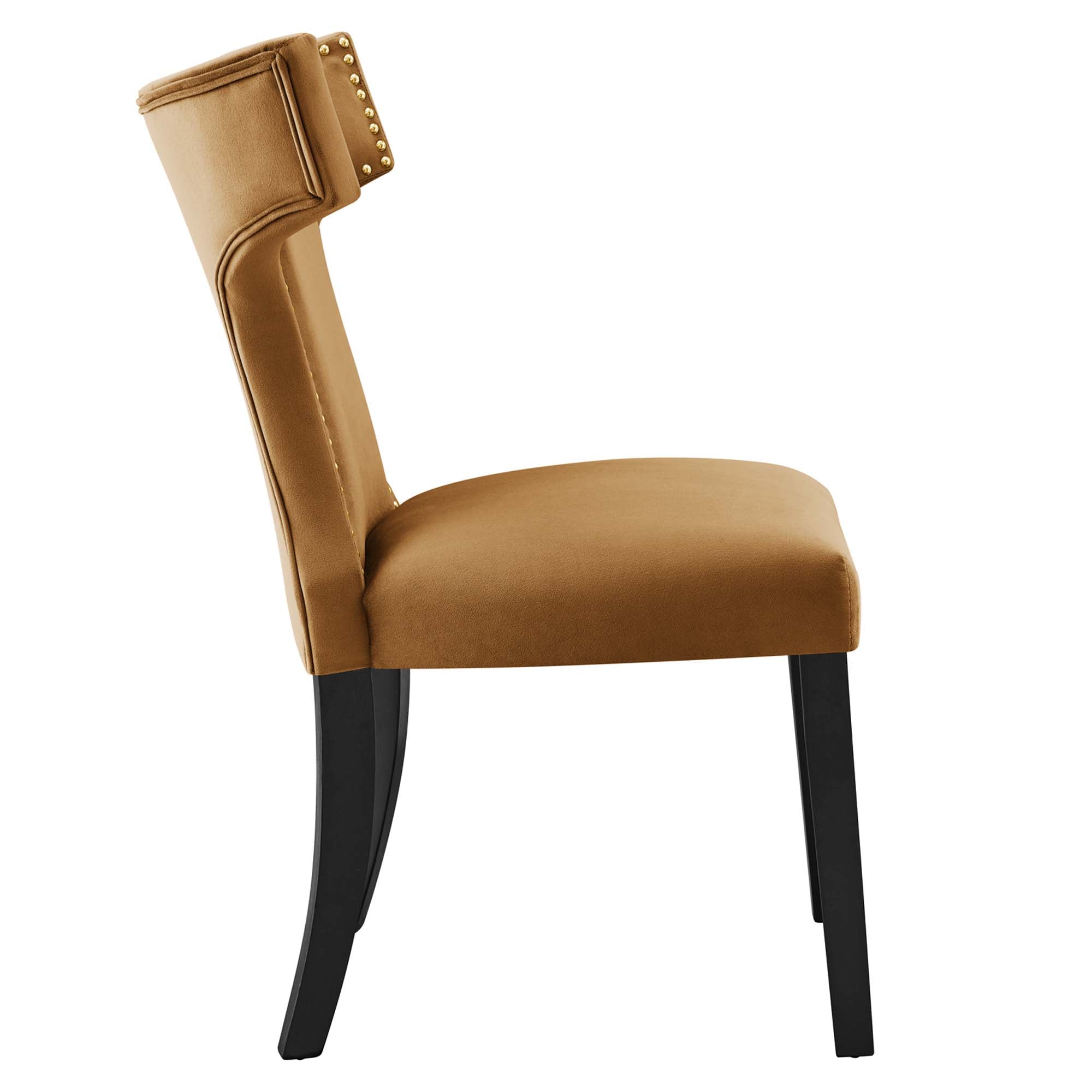 Modway Curve Performance Velvet Dining Chairs Set of 2