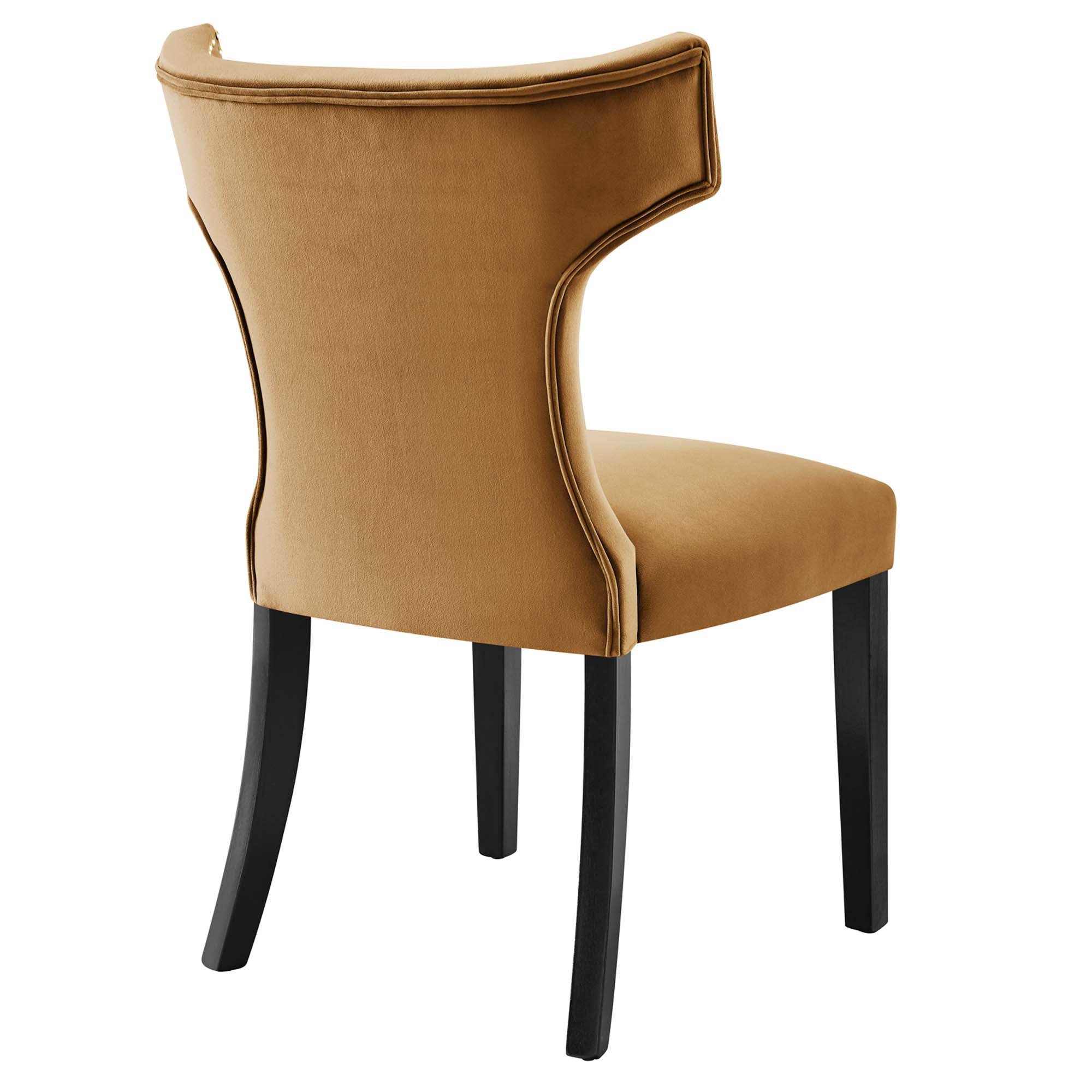 Modway Curve Performance Velvet Dining Chairs Set of 2