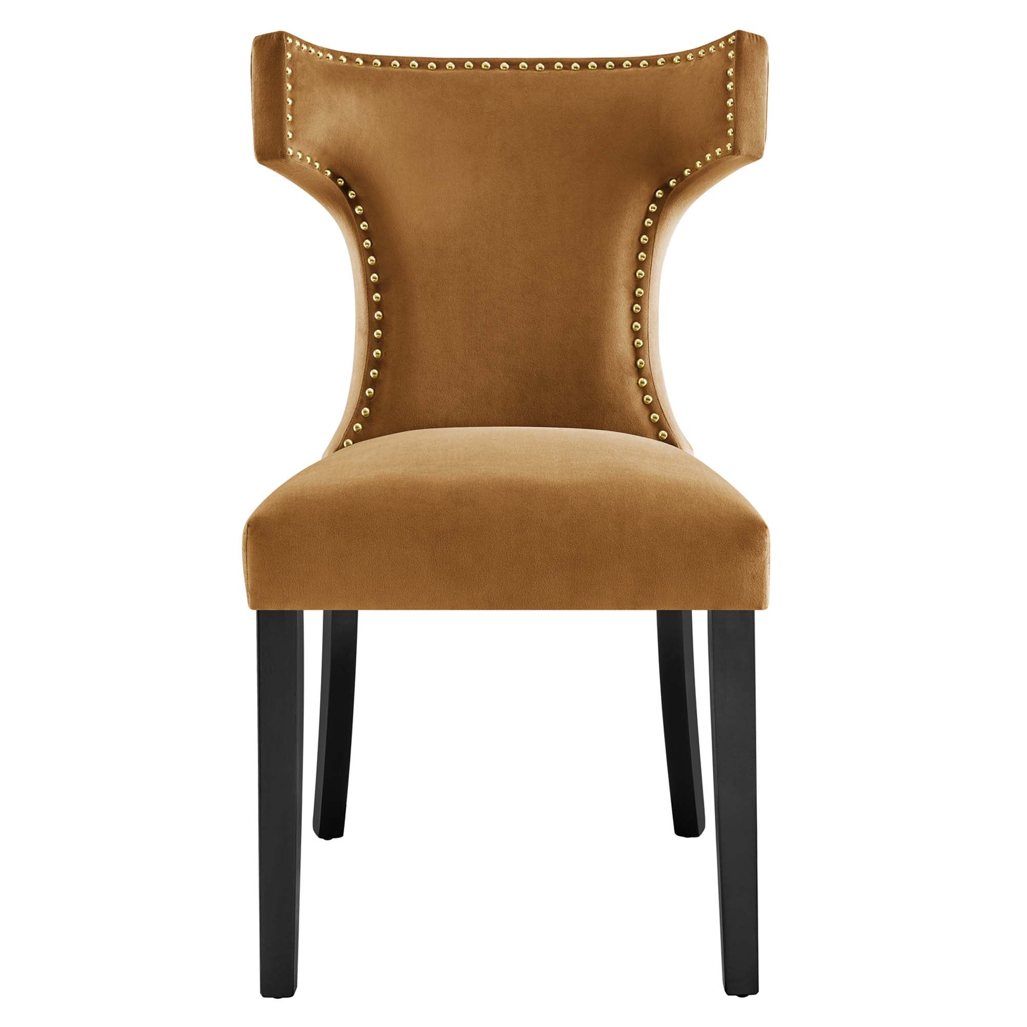 Modway Curve Performance Velvet Dining Chairs Set of 2