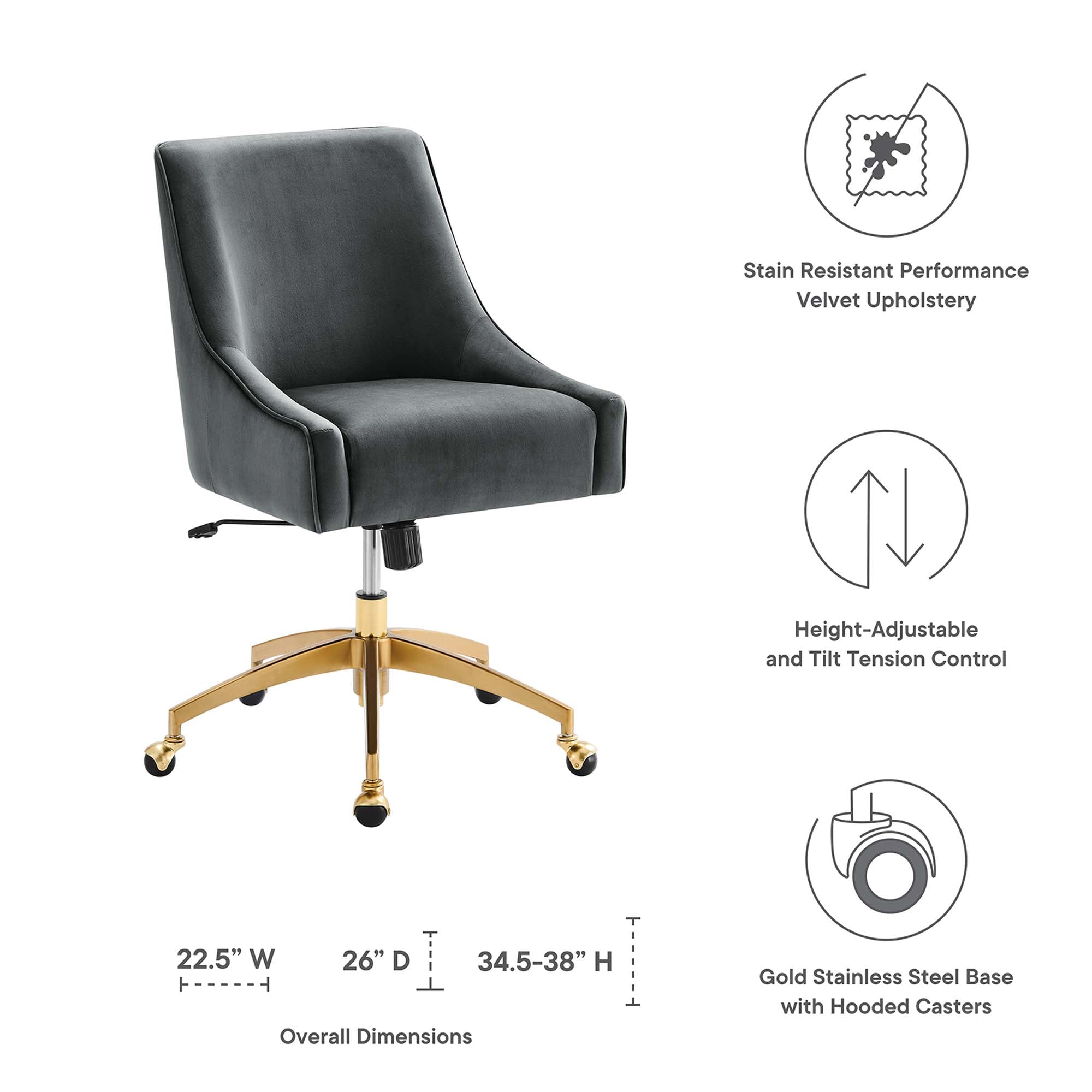Modway Discern Performance Velvet Office Chair