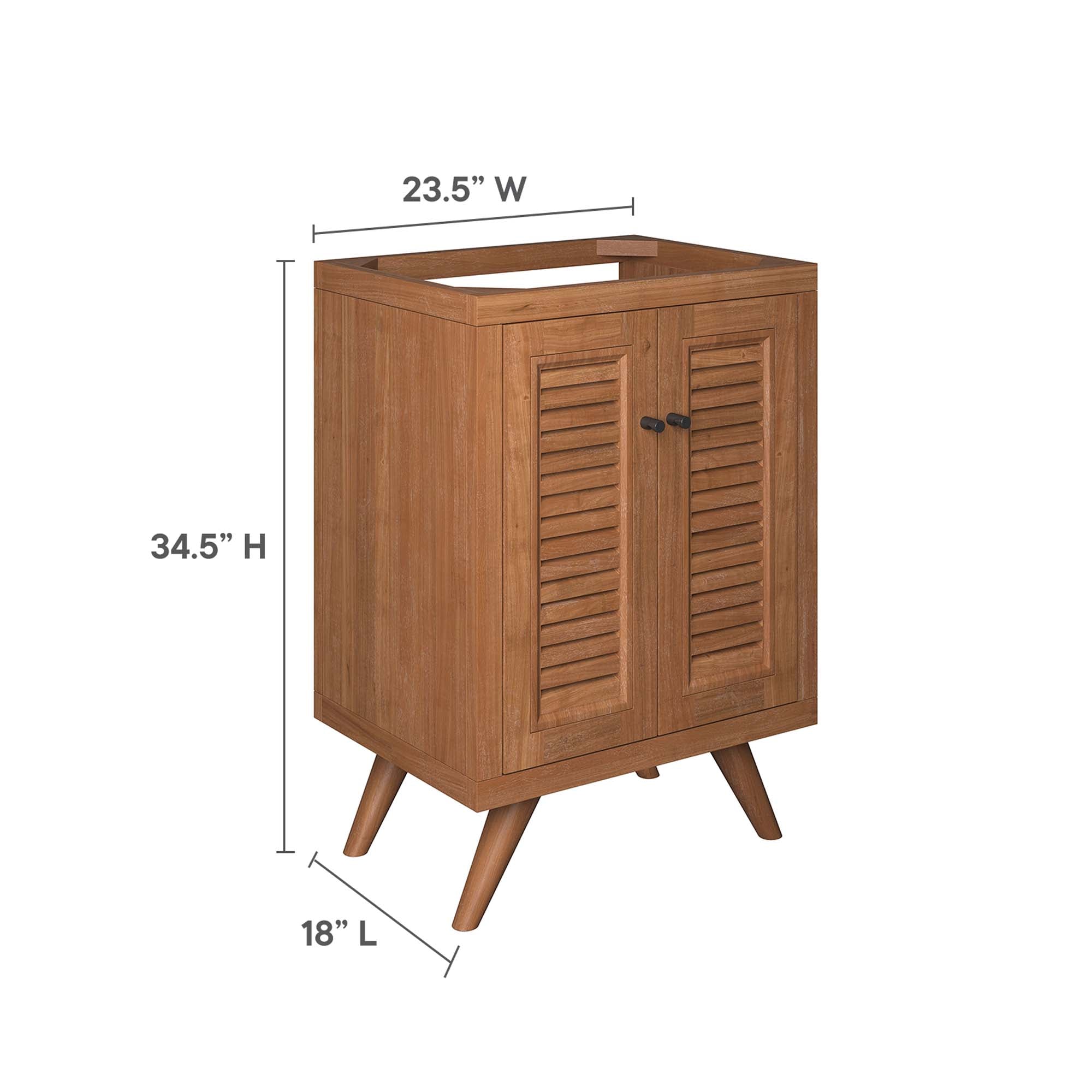 Modway Birdie 24" Teak Wood Bathroom Vanity Cabinet (Sink Basin Not Included)