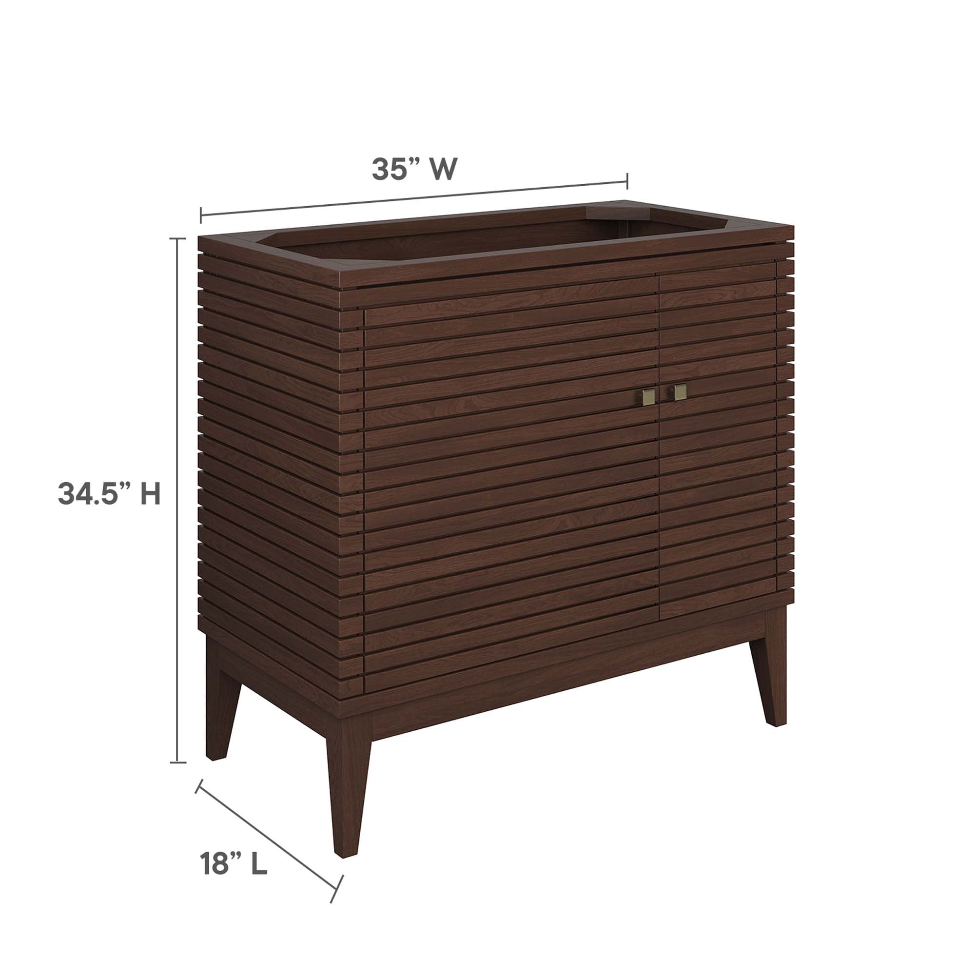 Modway Ledger 36" Wood Bathroom Vanity Cabinet (Sink Basin Not Included)