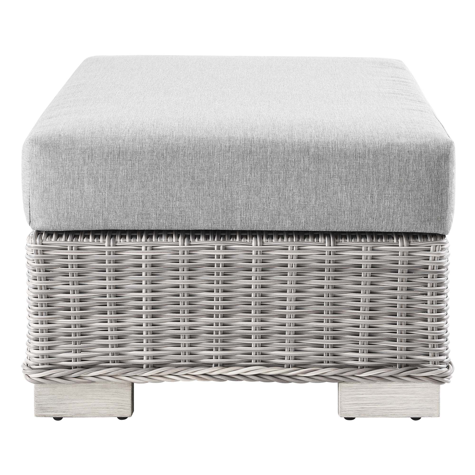 Modway Conway 2-Piece Outdoor Patio Wicker Rattan Armchair and Ottoman Set