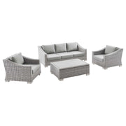 Modway Conway 4-Piece Outdoor Patio Wicker Rattan Furniture Set
