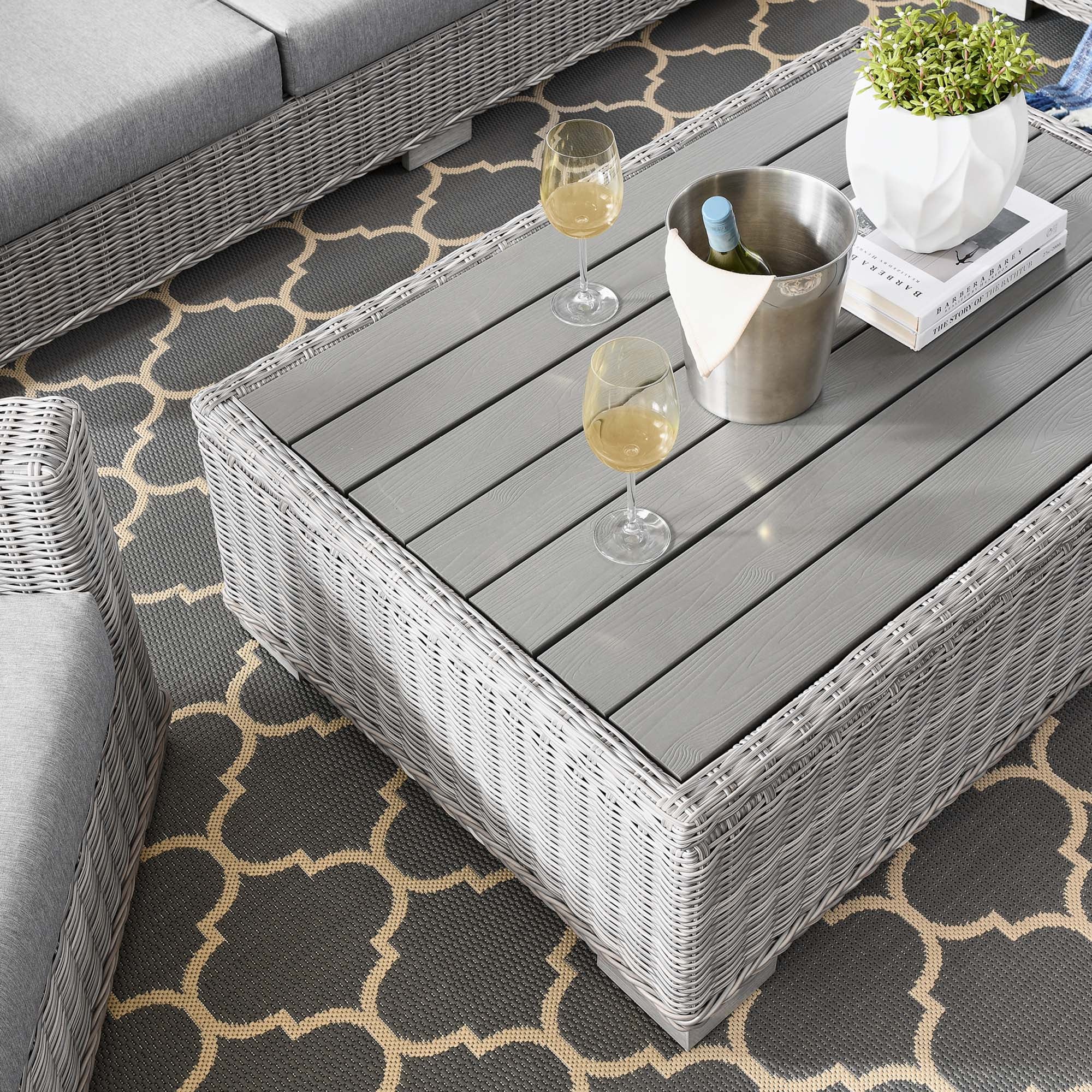 Modway Conway 4-Piece Outdoor Patio Wicker Rattan Furniture Set