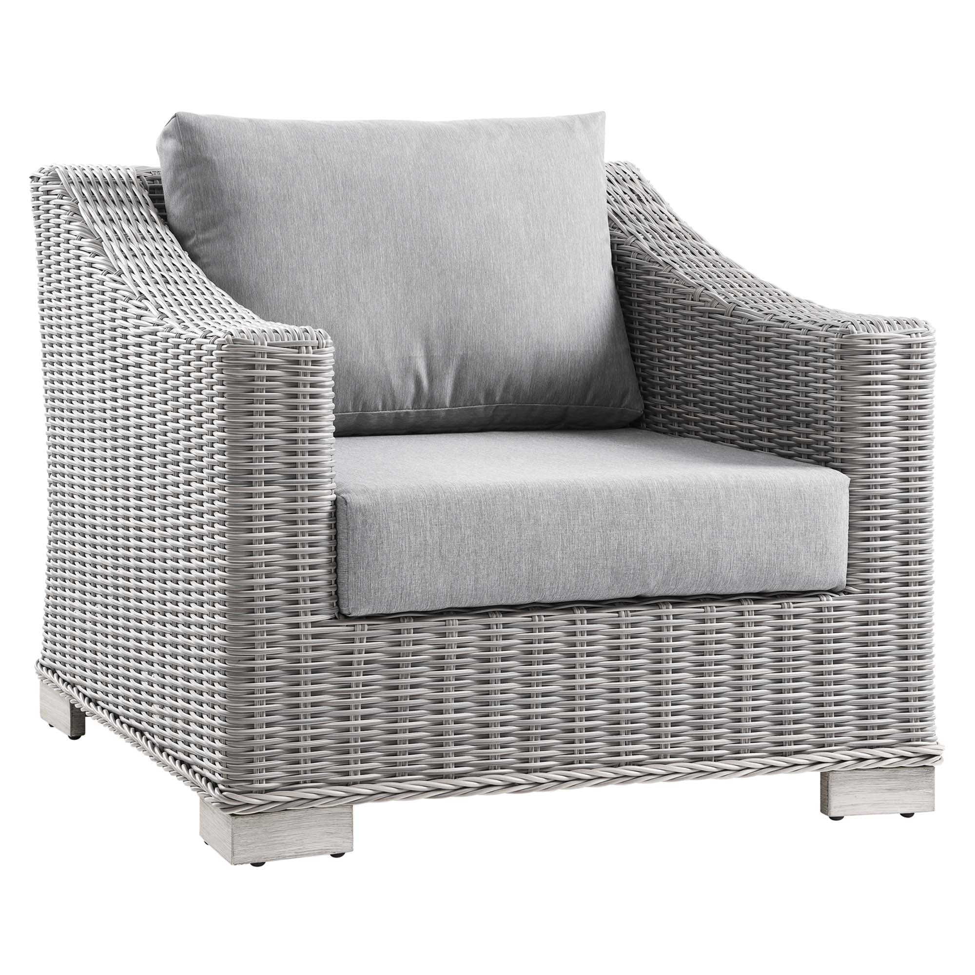 Modway Conway 4-Piece Outdoor Patio Wicker Rattan Furniture Set