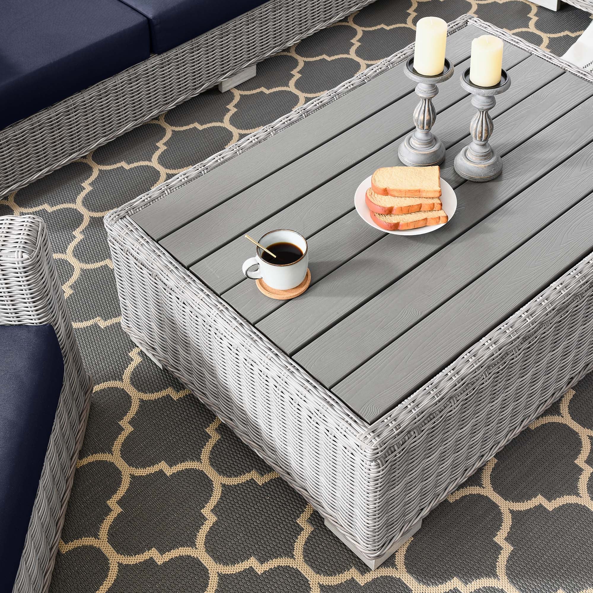Modway Conway 4-Piece Outdoor Patio Wicker Rattan Furniture Set