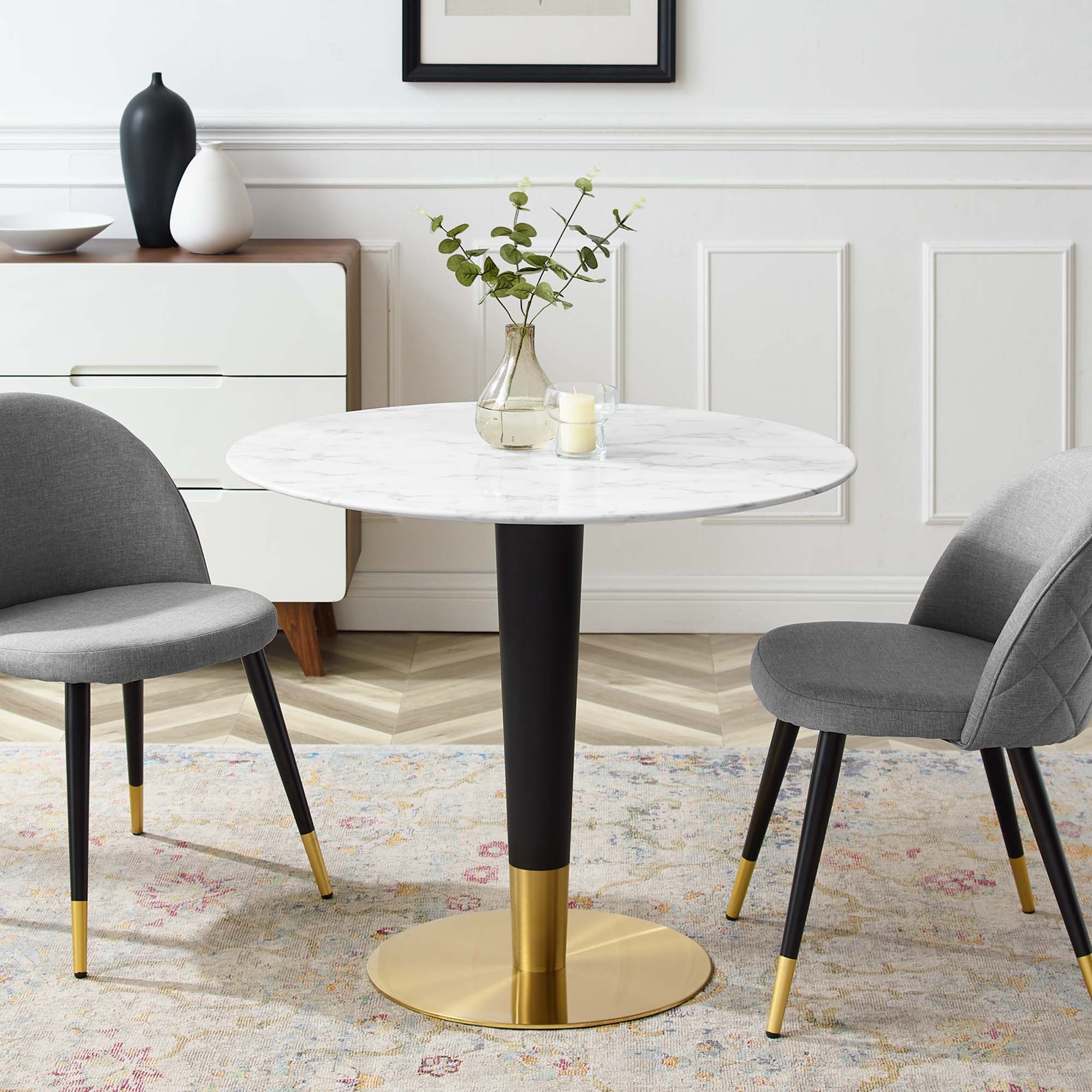 Modway Zinque 36" Artificial Marble Dining Table