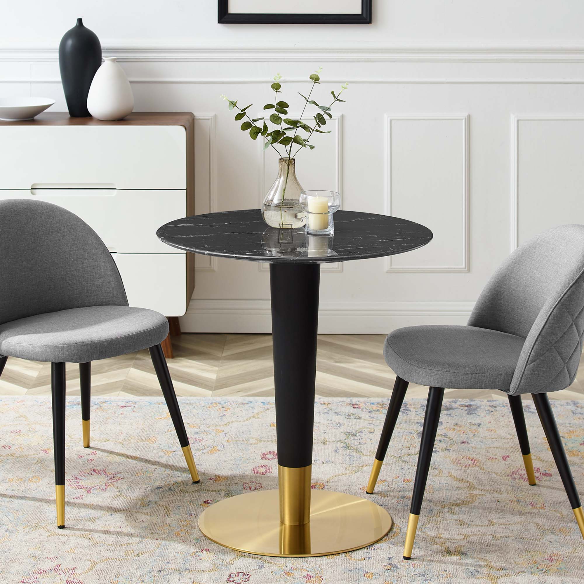Modway Zinque 28" Artificial Marble Dining Table