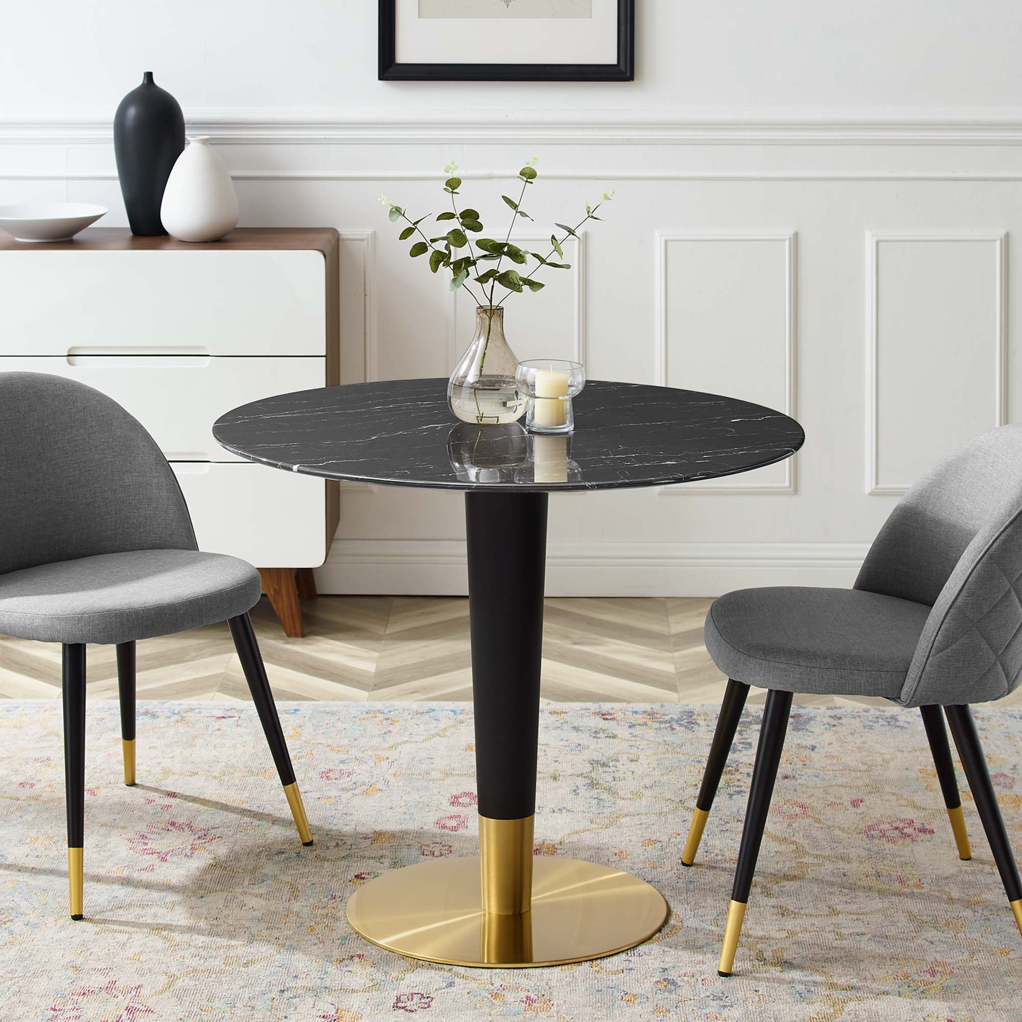 Modway Zinque 36" Artificial Marble Dining Table