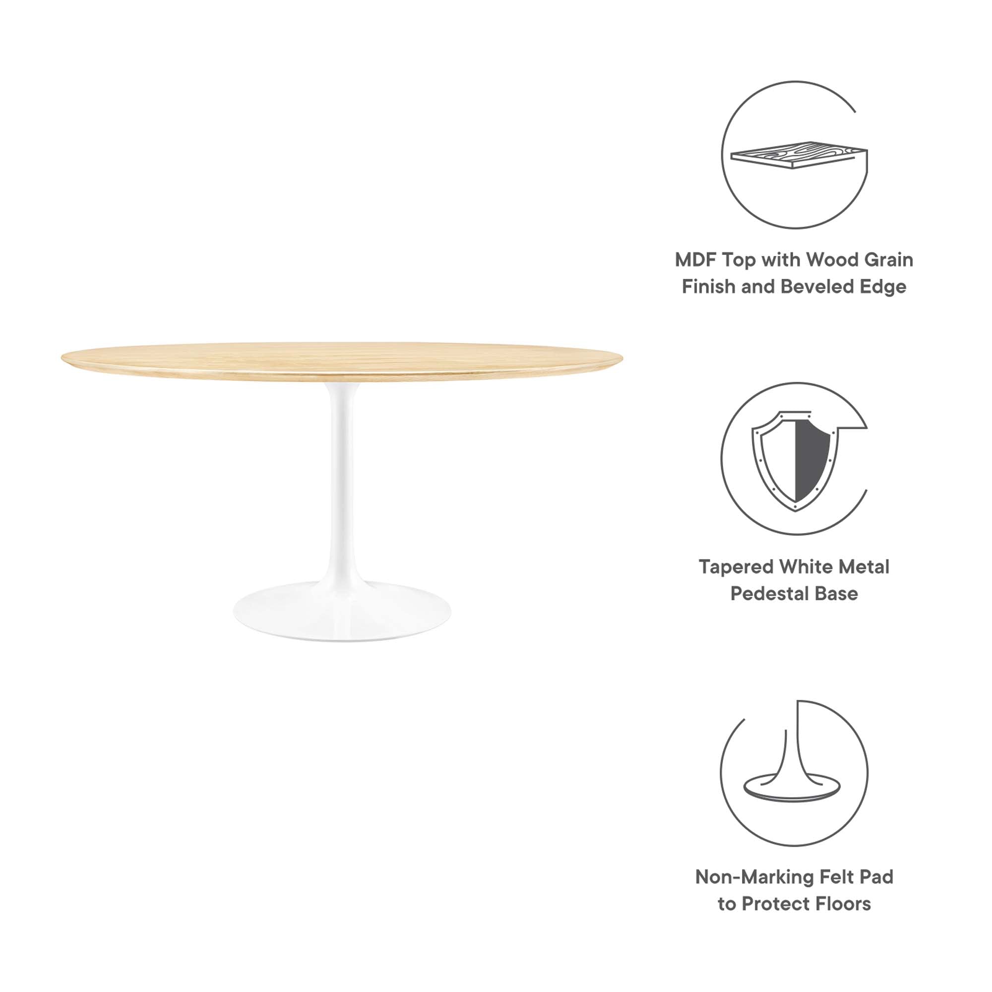Modway Lippa 60" Round Wood Dining Table