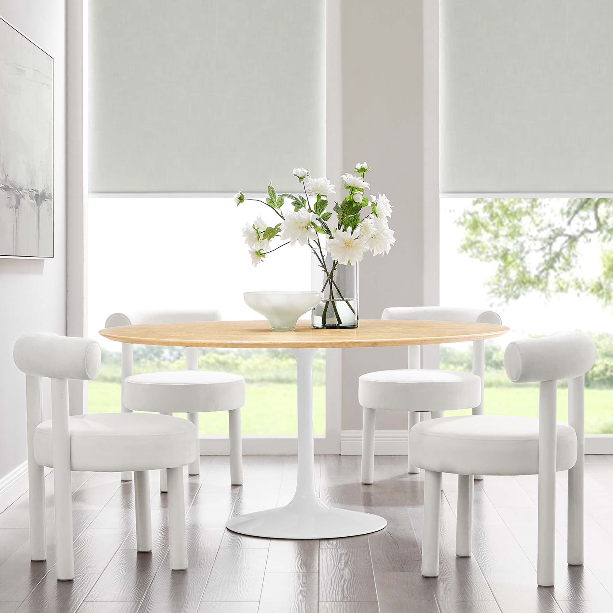 Modway Lippa 60" Round Wood Dining Table