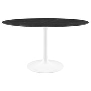 Modway Lippa 54" Oval Faux Marble Dining Table