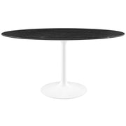 Modway Lippa 60" Oval Faux Marble Dining Table