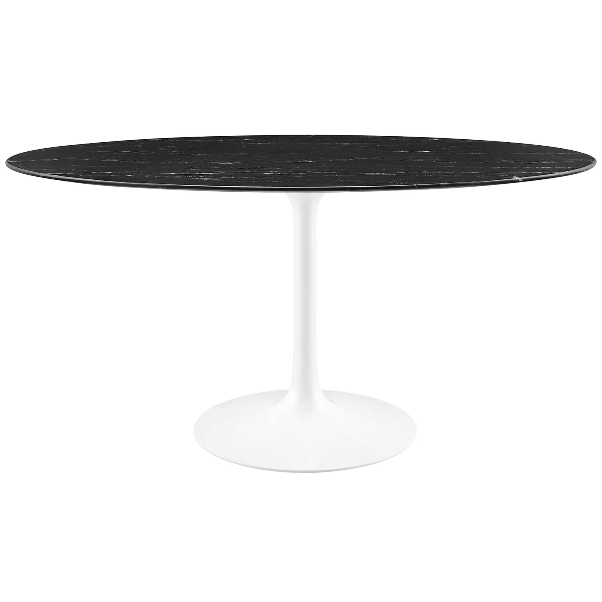Modway Lippa 60" Oval Faux Marble Dining Table