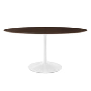Modway Lippa 60" Oval Cherry Walnut Wood Dining Table
