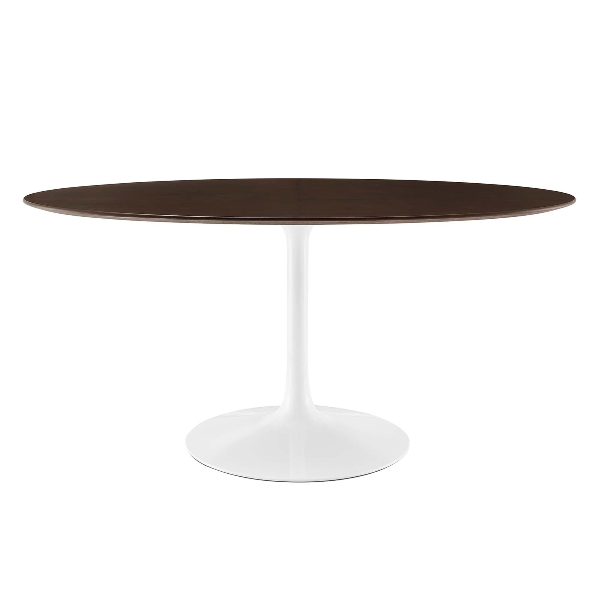 Modway Lippa 60" Oval Cherry Walnut Wood Dining Table