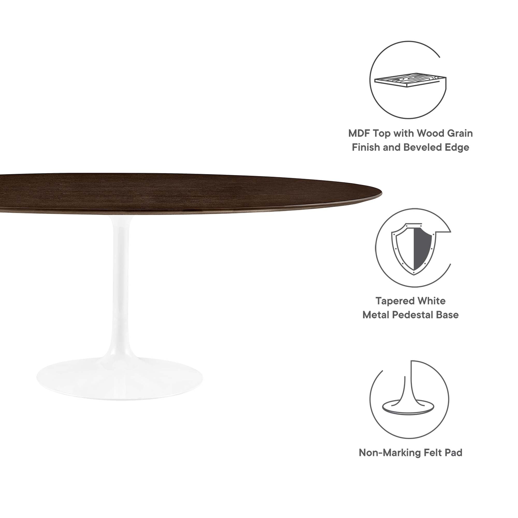 Modway Lippa 78" Oval Wood Dining Table